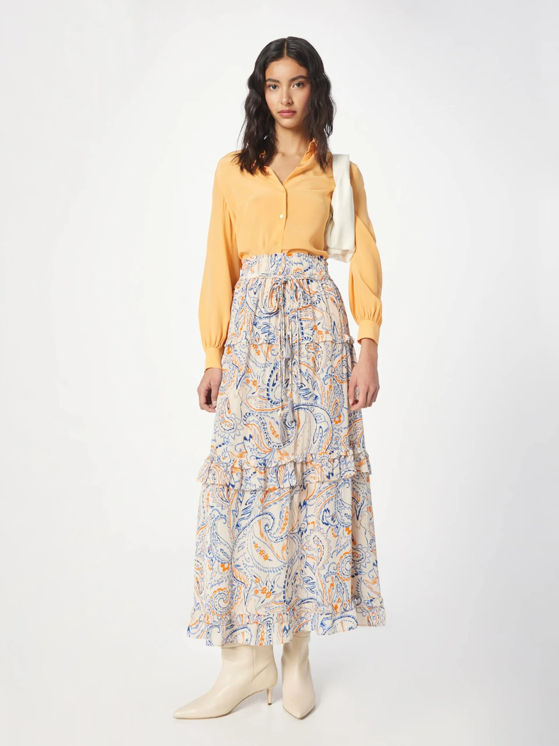 Maxi Rokken Rok Siem Dames Beige 5 Maxi Rokken Rok Siem Dames Beige - Afbeelding 5