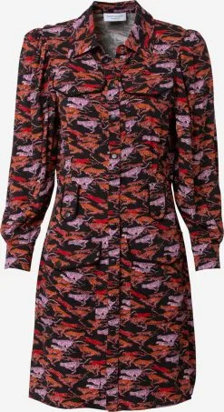 Blousejurken Blousejurk MADDIE Dames Vuurrood / Lichtrood / Zwart