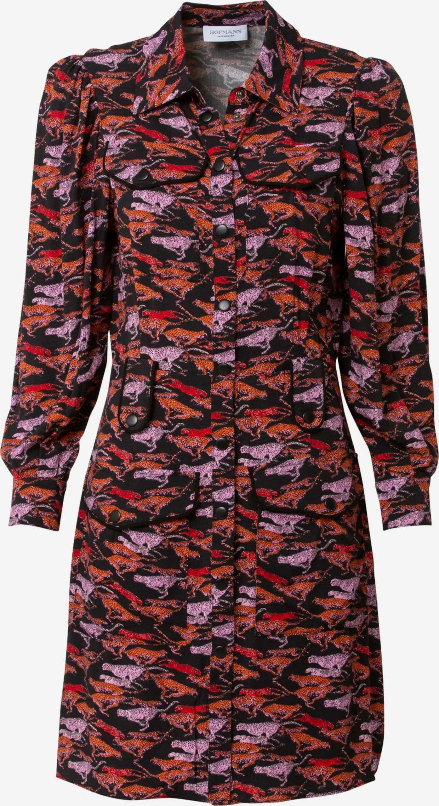 Blousejurken Blousejurk MADDIE Dames Vuurrood / Lichtrood / Zwart 1 Blousejurken Blousejurk MADDIE Dames Vuurrood / Lichtrood / Zwart