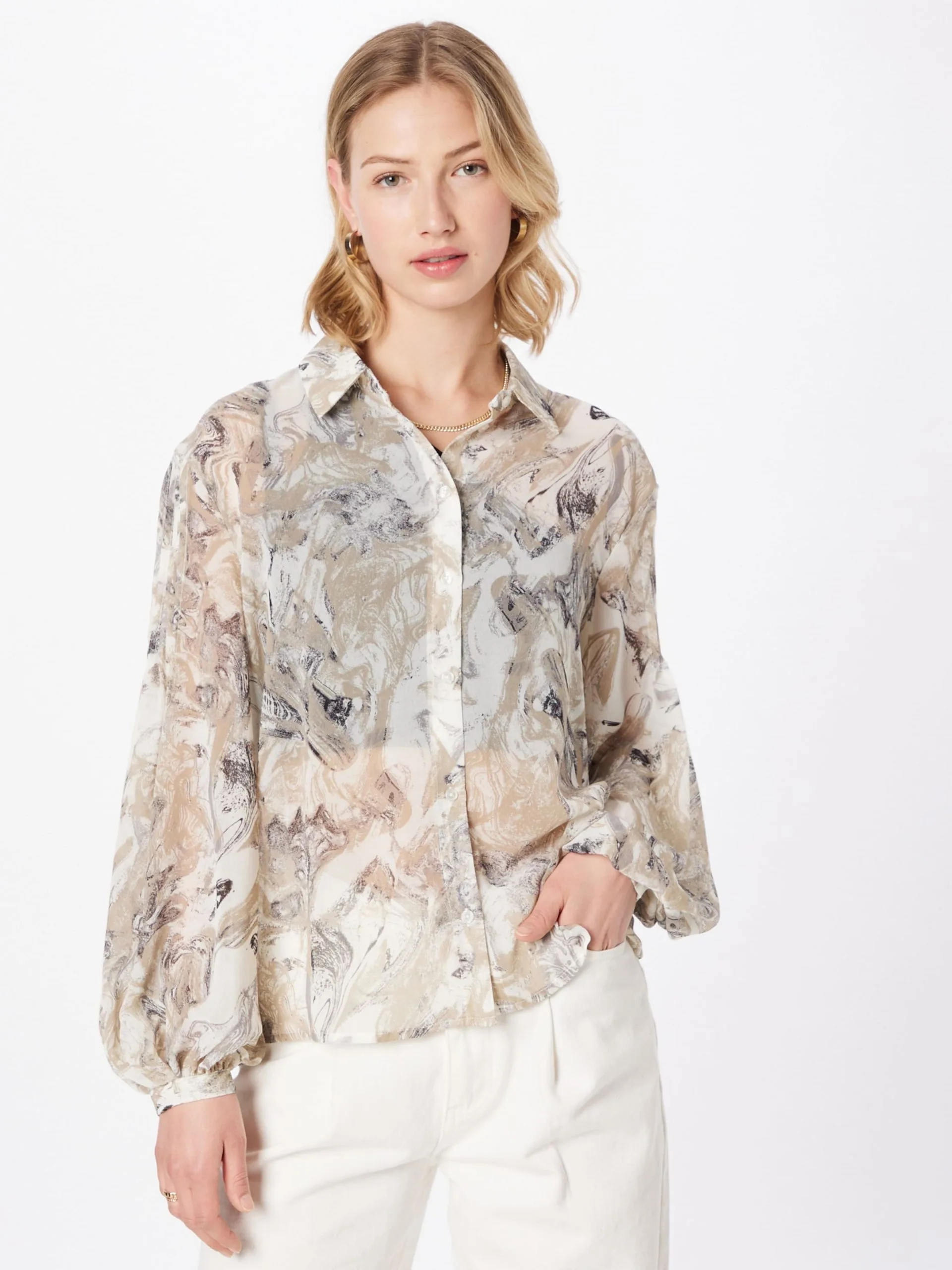 MOSS COPENHAGEN Overhemden Blouse Kabrina Dames Beige / Lichtbeige 3 MOSS COPENHAGEN Overhemden Blouse Kabrina Dames Beige / Lichtbeige - Afbeelding 3