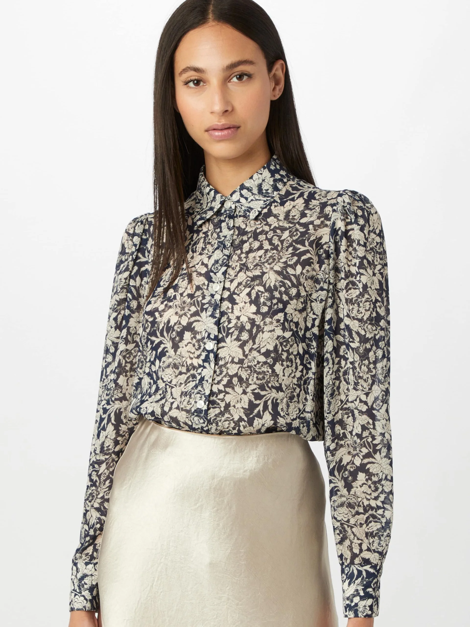 Overhemden Blouse Latia Dames Donkerblauw 3 Overhemden Blouse Latia Dames Donkerblauw - Afbeelding 3