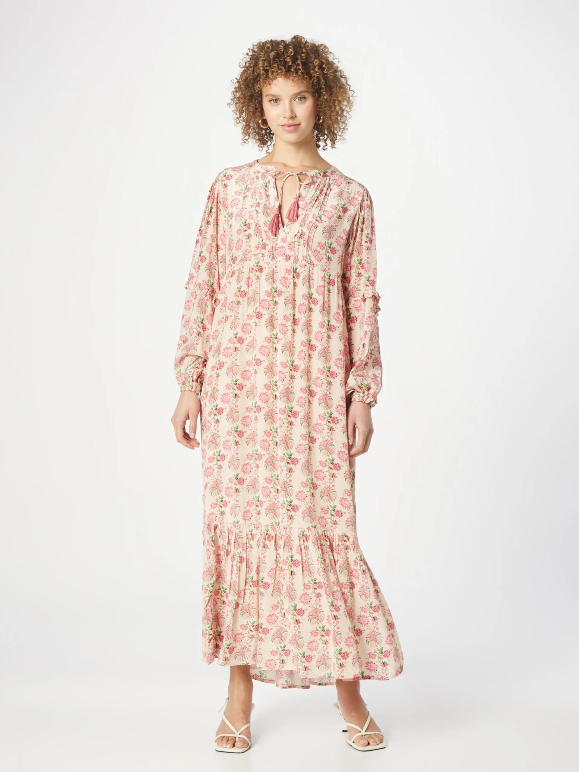 Maxi Jurken Jurk Fenix Dames Beige 3 Maxi Jurken Jurk Fenix Dames Beige - Afbeelding 3