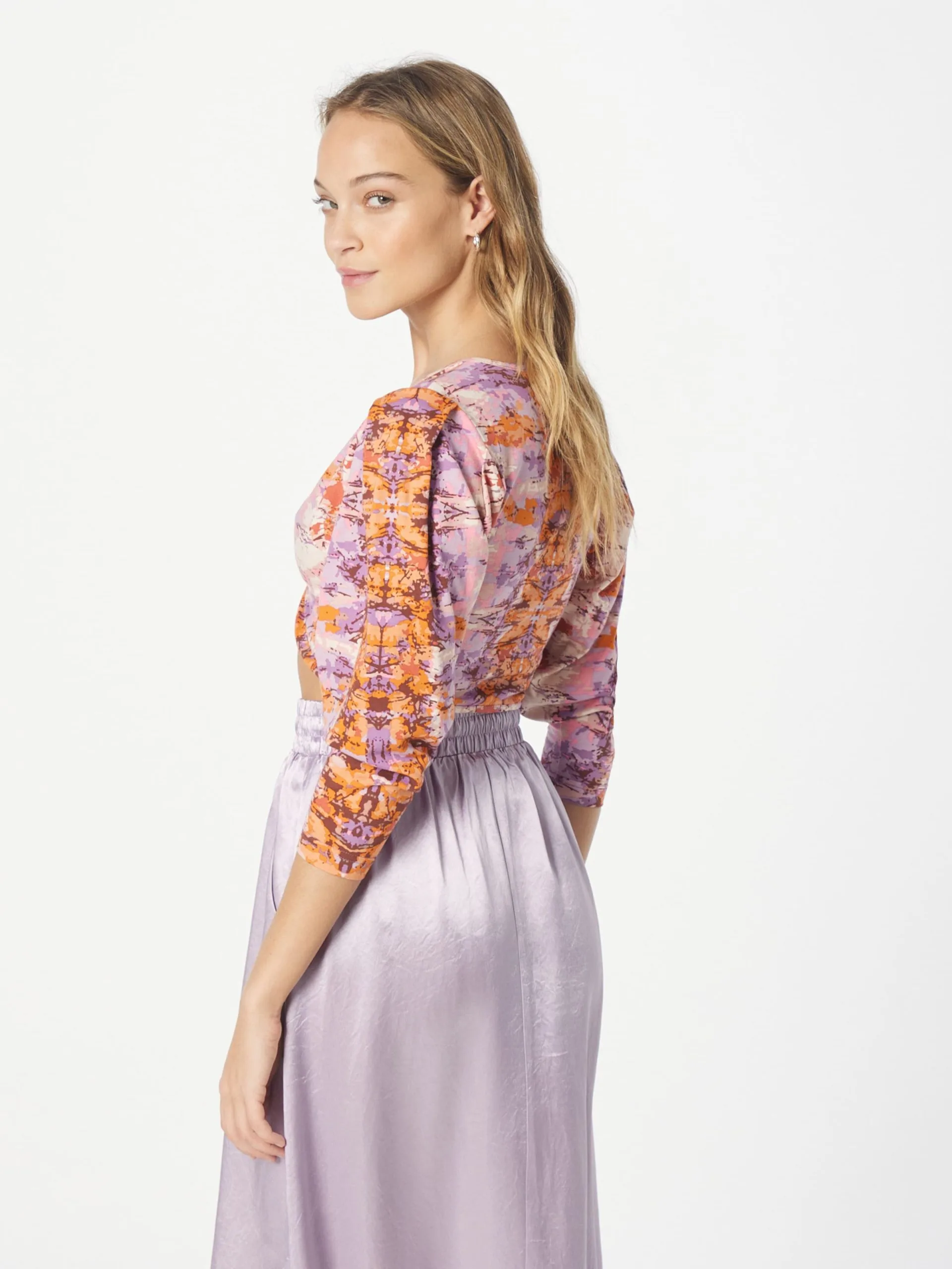 Crop Tops Shirt Kira Dames Oranje 4 Crop Tops Shirt Kira Dames Oranje - Afbeelding 4