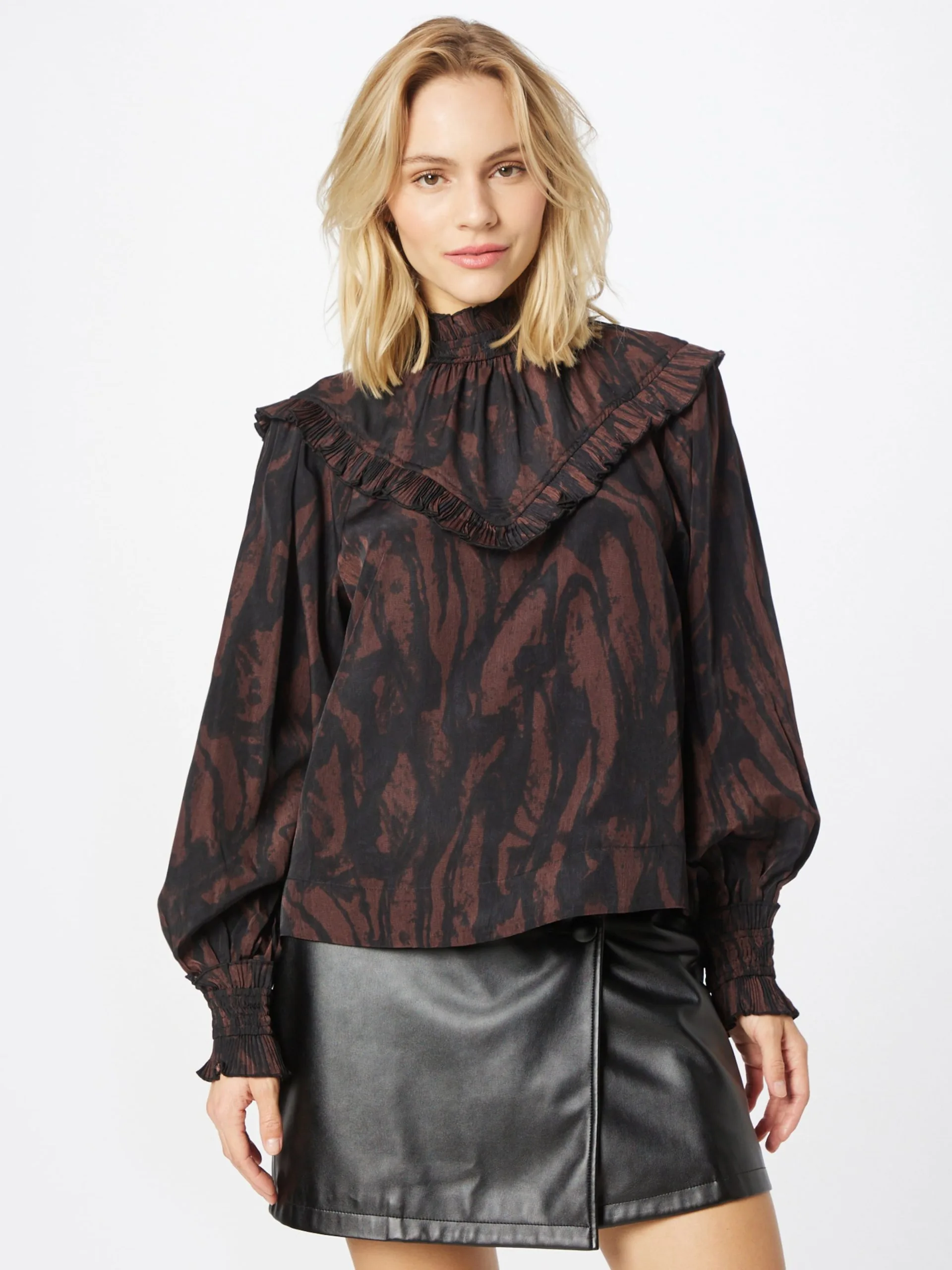 Blouseshirts Blouse Dames Chocoladebruin 3 Blouseshirts Blouse Dames Chocoladebruin - Afbeelding 3