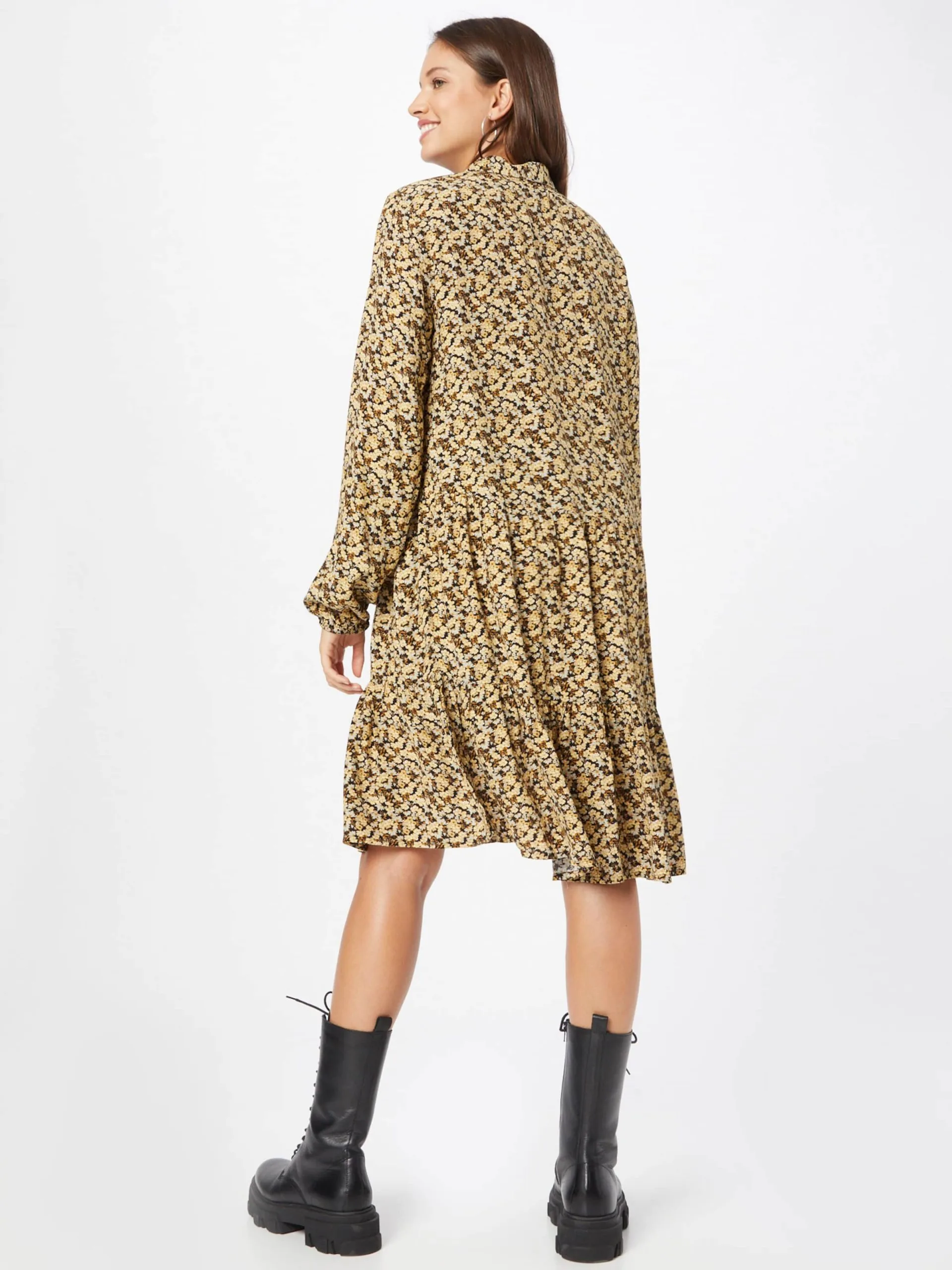 MOSS COPENHAGEN Blousejurken Blousejurk Wilda Morocco Dames Mosterd / Pasteelgeel 4 MOSS COPENHAGEN Blousejurken Blousejurk Wilda Morocco Dames Mosterd / Pasteelgeel - Afbeelding 4