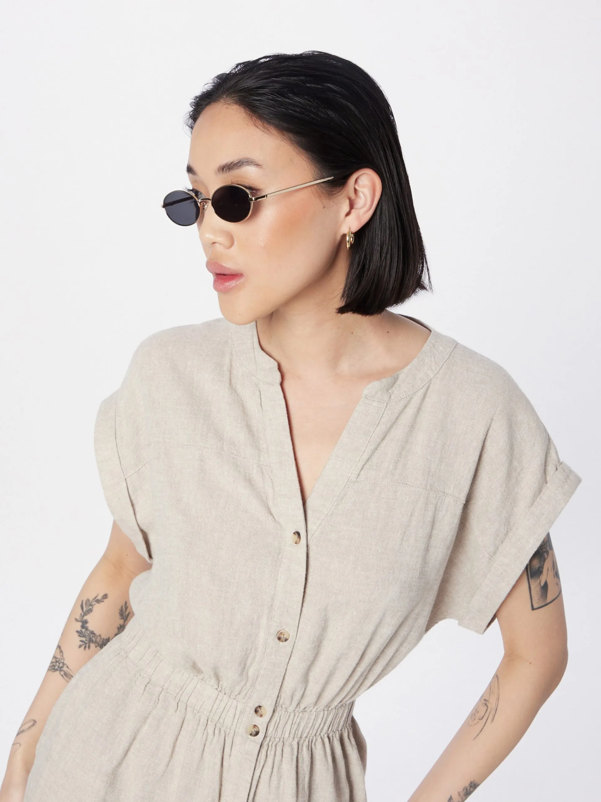 MOSS COPENHAGEN Blousejurken Blousejurk Karima Dames Sand 2 MOSS COPENHAGEN Blousejurken Blousejurk Karima Dames Sand - Afbeelding 2