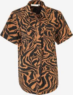 Blouses Met Korte Mouw Blouse ASLAUG Dames Karamel