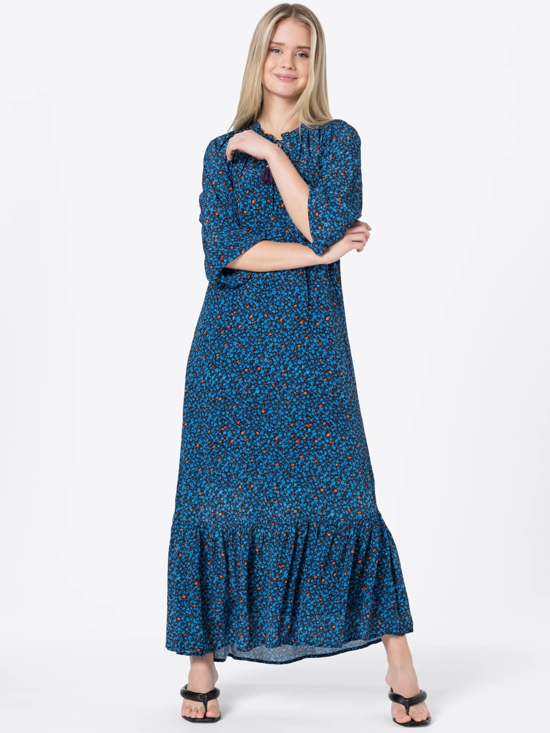 Maxi Jurken Jurk Xandra Dames Blauw / Navy 5 Maxi Jurken Jurk Xandra Dames Blauw / Navy - Afbeelding 5