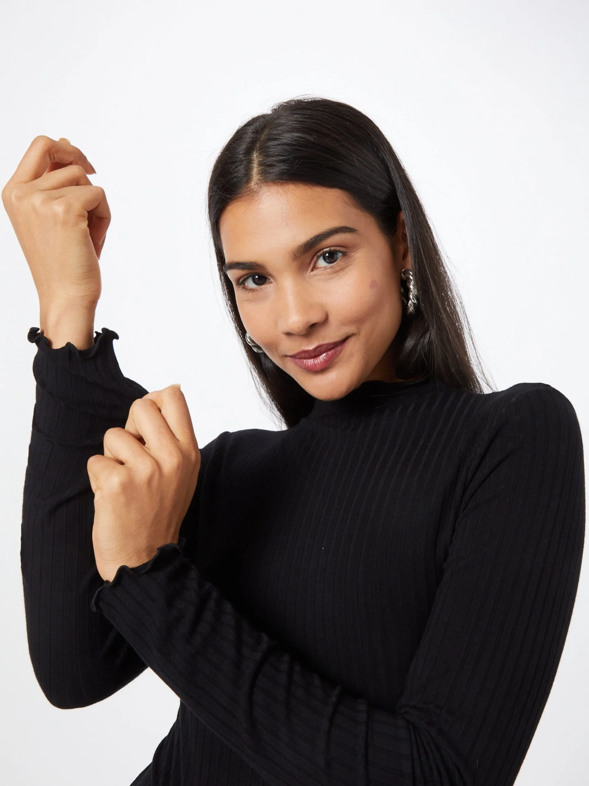 Longsleeves Shirt Dames Zwart 2 Longsleeves Shirt Dames Zwart - Afbeelding 2