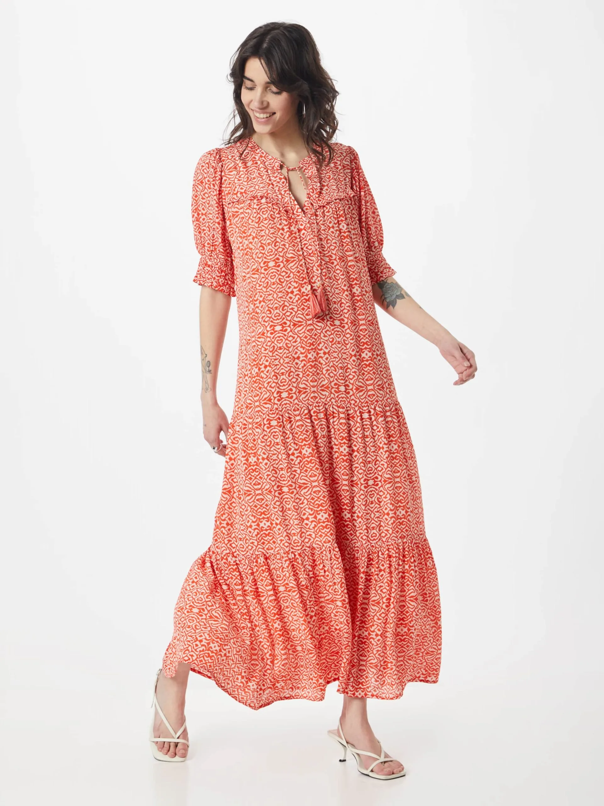 Maxi Jurken Jurk Unity Dames Rood 3 Maxi Jurken Jurk Unity Dames Rood - Afbeelding 3