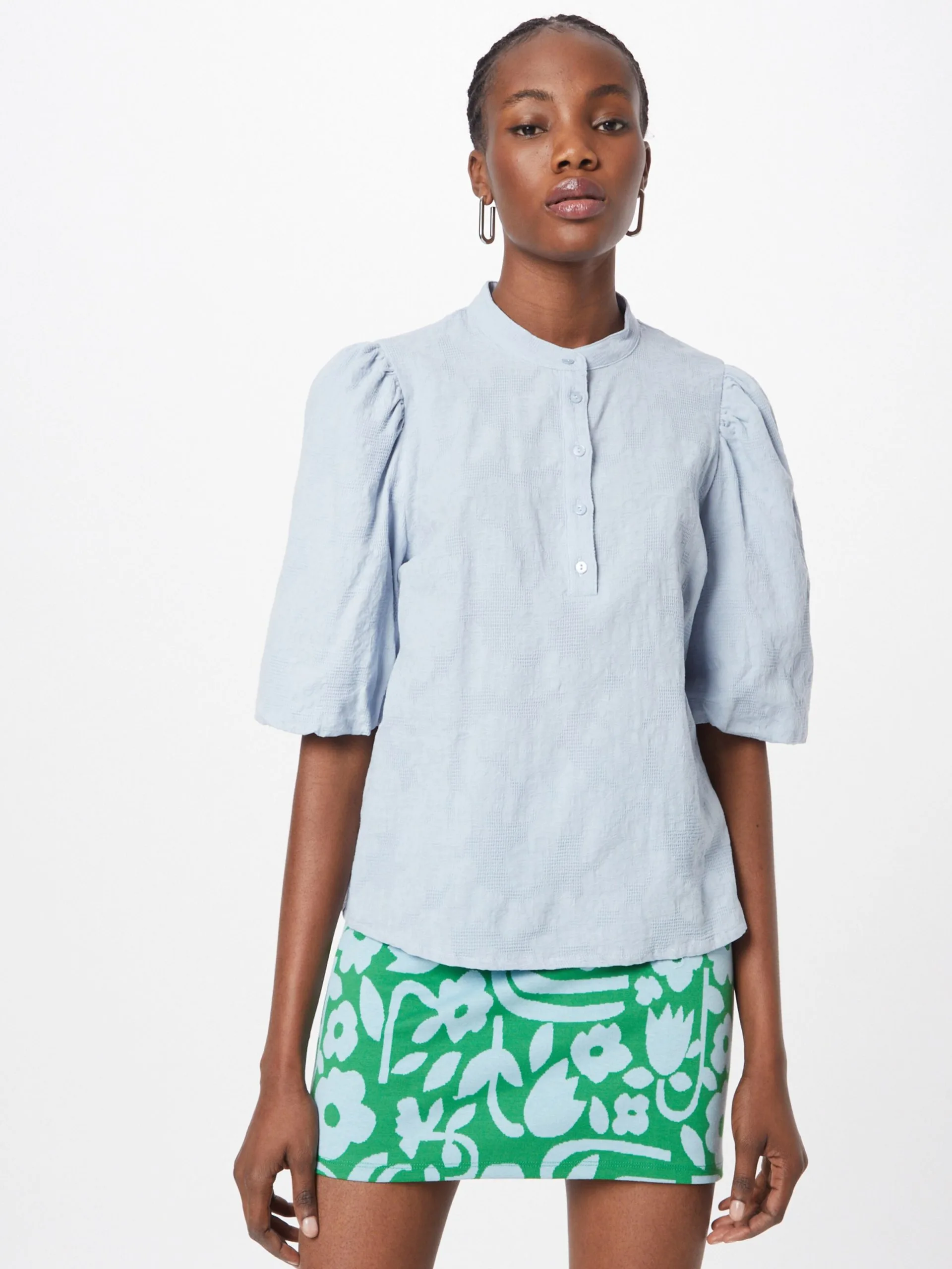 MOSS COPENHAGEN Blouses Met Korte Mouw Blouse Diala Dames Pastelblauw 3 MOSS COPENHAGEN Blouses Met Korte Mouw Blouse Diala Dames Pastelblauw - Afbeelding 3