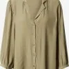 MOSS COPENHAGEN Blouses Met Korte Mouw Blouse Galiena Dames Kaki