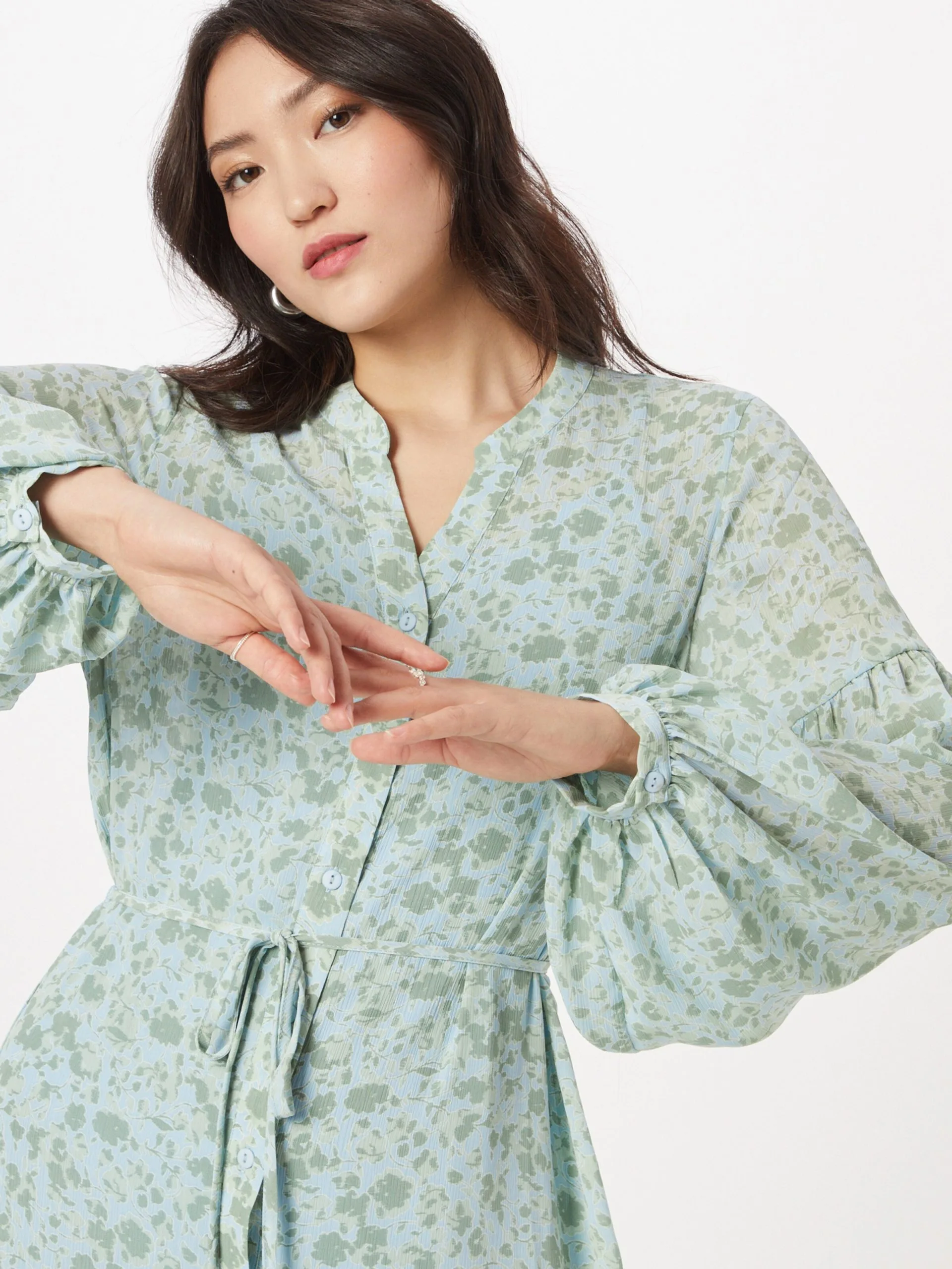 MOSS COPENHAGEN Blousejurken Blousejurk Jasia Rikkelie Dames Pastelgroen 2 MOSS COPENHAGEN Blousejurken Blousejurk Jasia Rikkelie Dames Pastelgroen - Afbeelding 2