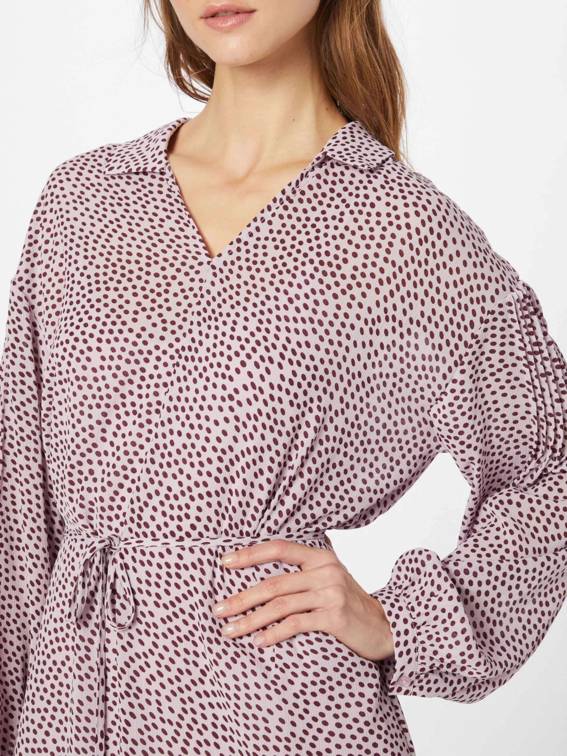 MOSS COPENHAGEN Mini Jurken Jurk Dames Aubergine / Lichtlila 2 MOSS COPENHAGEN Mini Jurken Jurk Dames Aubergine / Lichtlila - Afbeelding 2