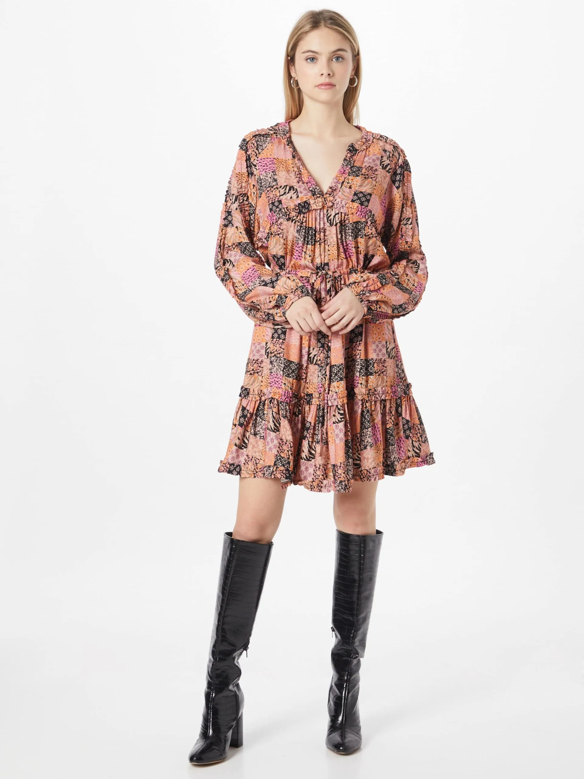 Blousejurken Blousejurk Jenna Dames Oranje / Pink / Rosa 3 Blousejurken Blousejurk Jenna Dames Oranje / Pink / Rosa - Afbeelding 3