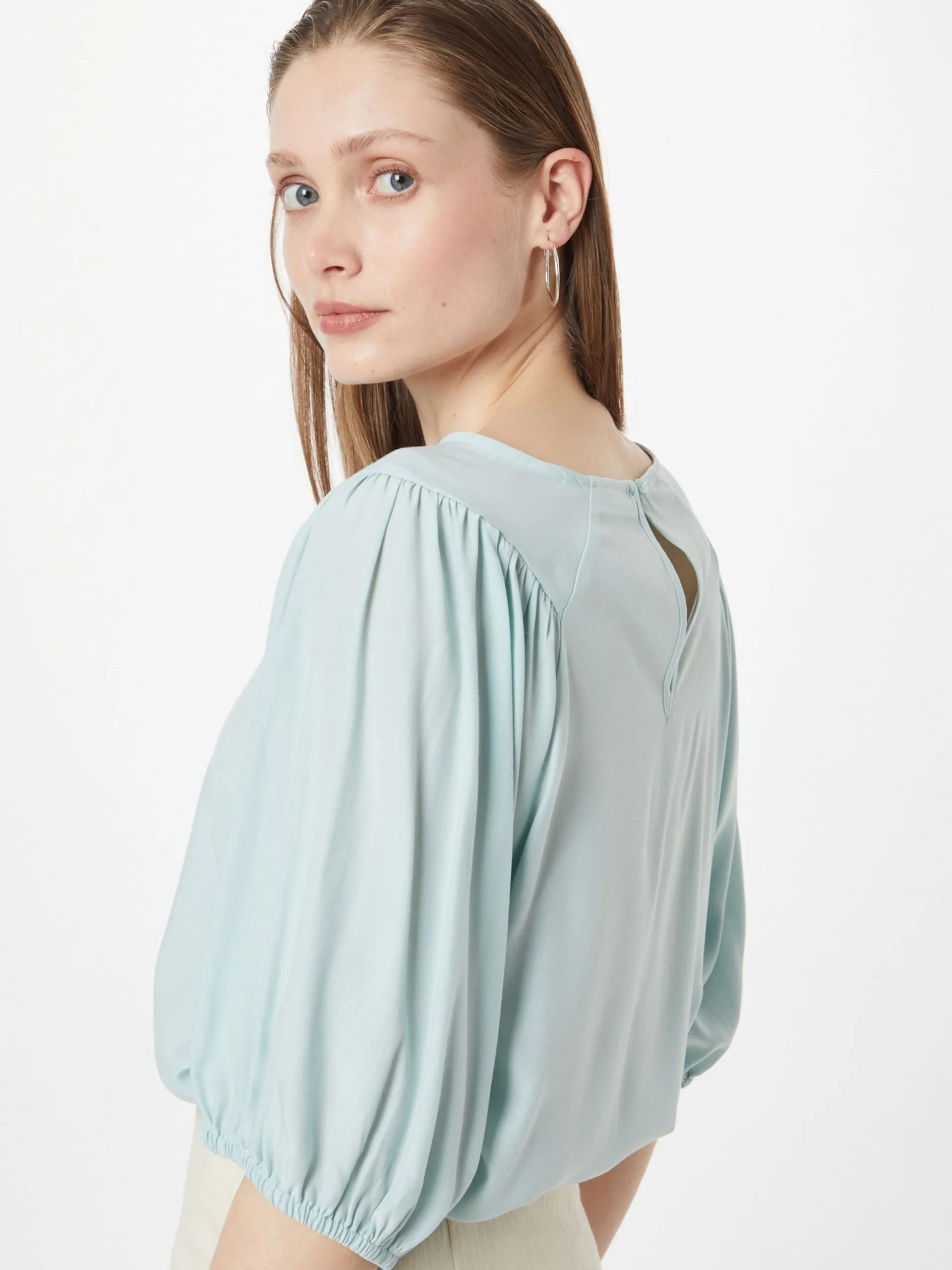 MOSS COPENHAGEN Blouses Met Korte Mouw Blouse Nianna Melody Dames Lichtblauw 2 MOSS COPENHAGEN Blouses Met Korte Mouw Blouse Nianna Melody Dames Lichtblauw - Afbeelding 2