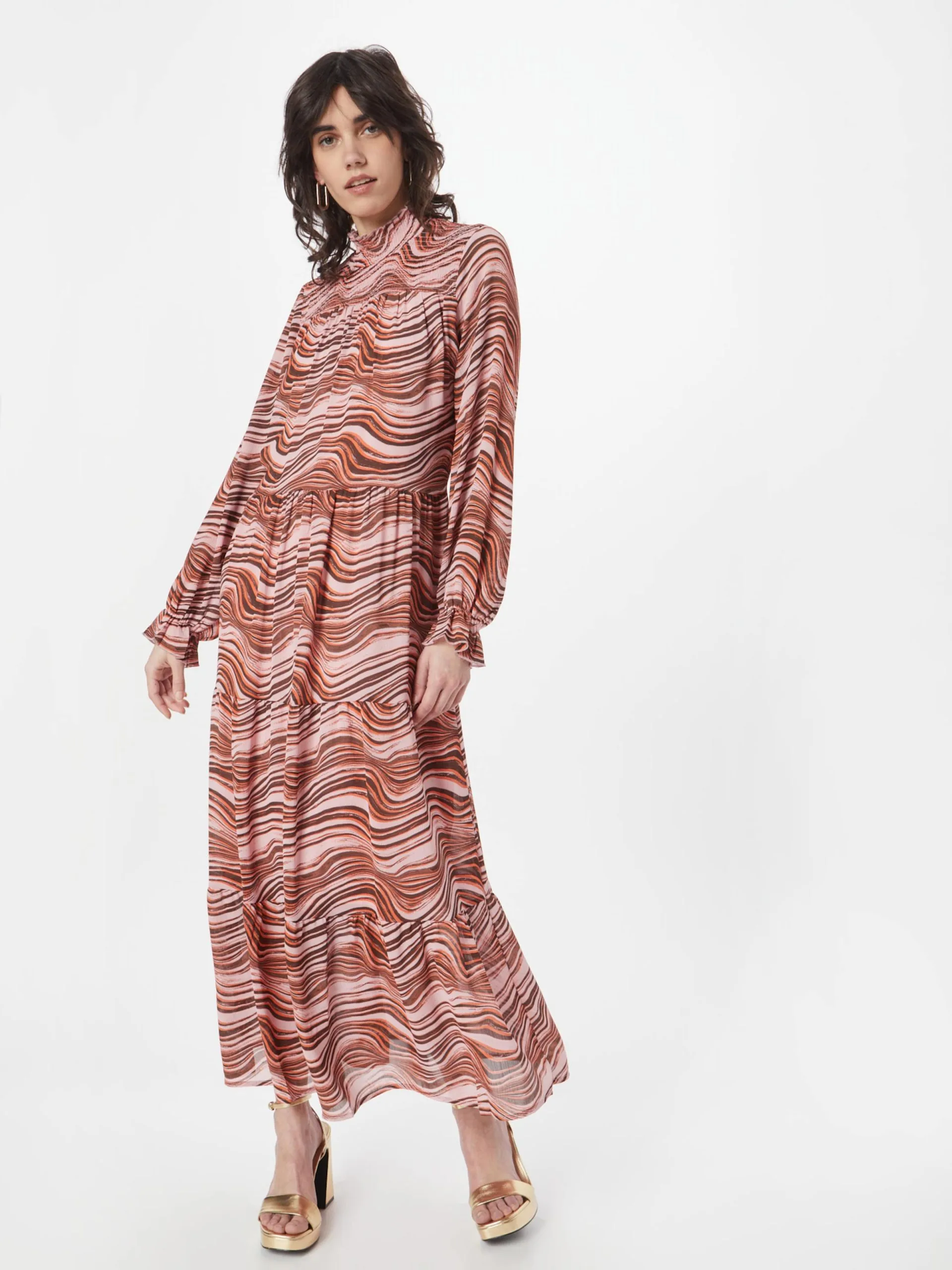 MOSS COPENHAGEN Maxi Jurken Jurk Panthea Dames Lichtoranje / Donkeroranje / Rosa 2 MOSS COPENHAGEN Maxi Jurken Jurk Panthea Dames Lichtoranje / Donkeroranje / Rosa - Afbeelding 2