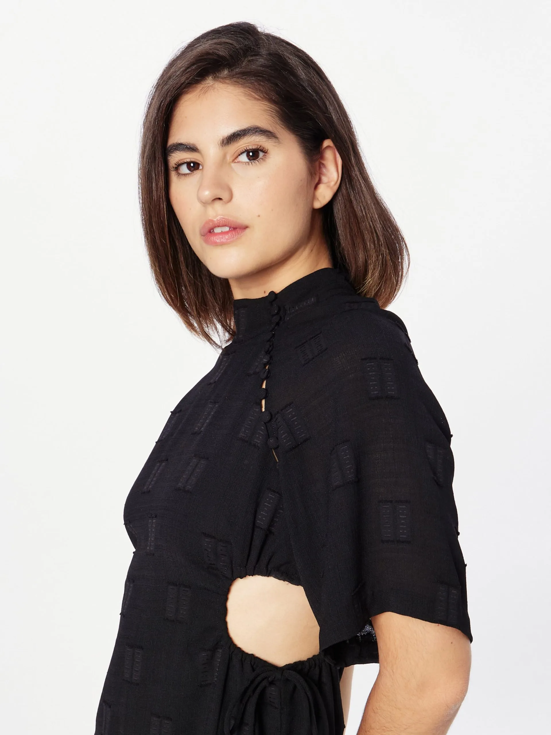 Midi Jurken Jurk SATINE Dames Zwart 2 Midi Jurken Jurk SATINE Dames Zwart - Afbeelding 2