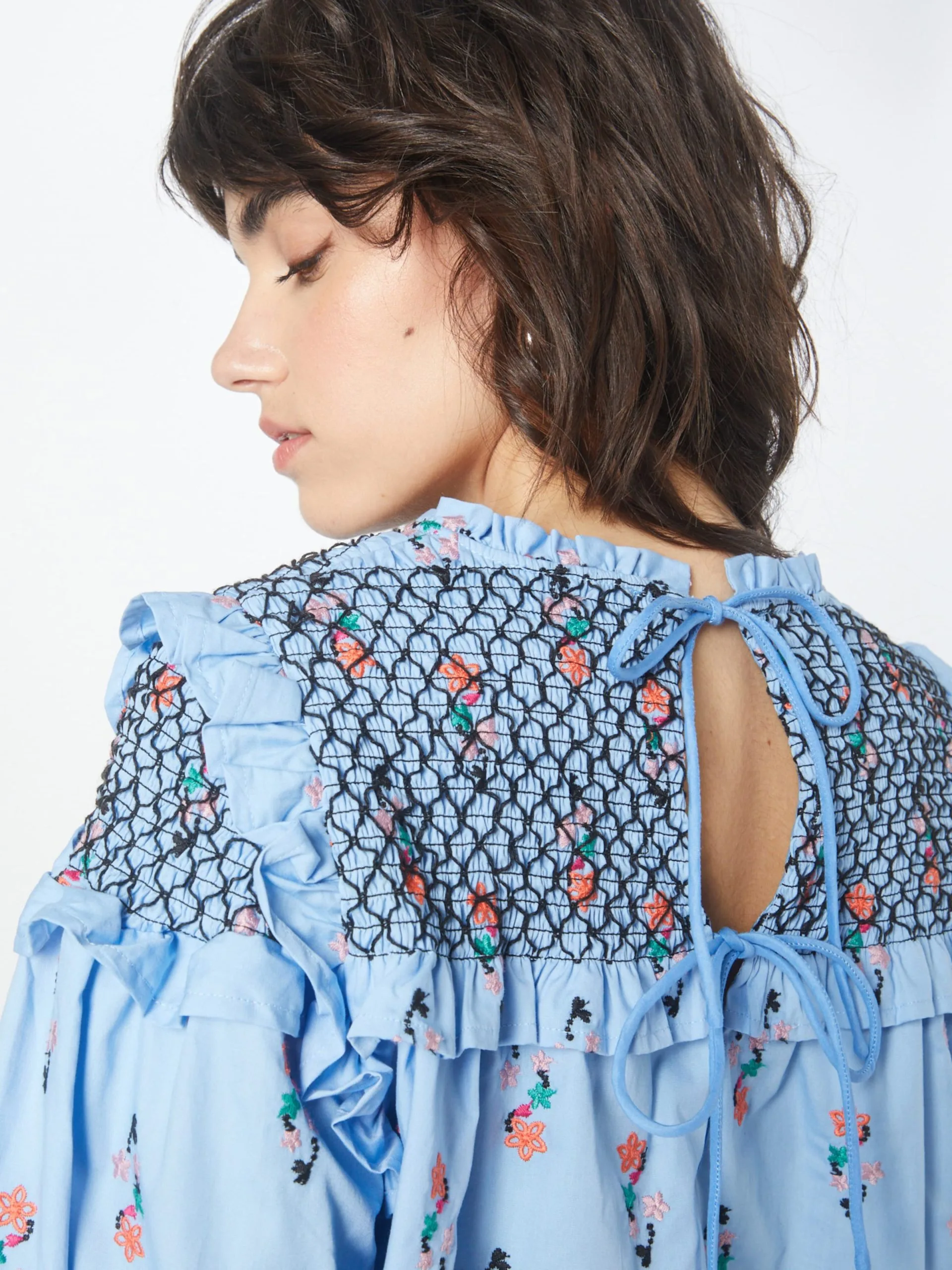 Blouseshirts Blouse Lilou Dames Lichtblauw 2 Blouseshirts Blouse Lilou Dames Lichtblauw - Afbeelding 2