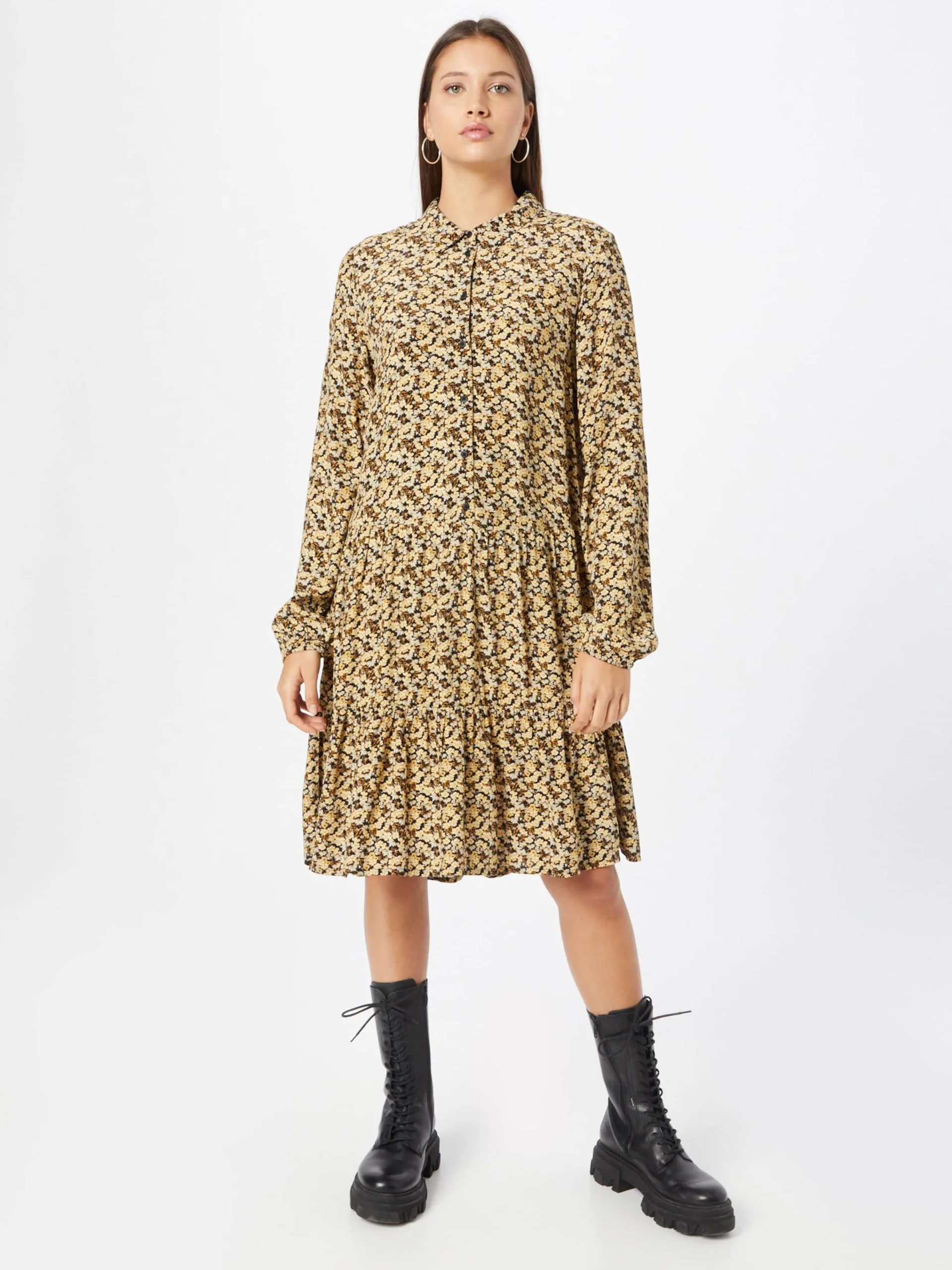 MOSS COPENHAGEN Blousejurken Blousejurk Wilda Morocco Dames Mosterd / Pasteelgeel 3 MOSS COPENHAGEN Blousejurken Blousejurk Wilda Morocco Dames Mosterd / Pasteelgeel - Afbeelding 3