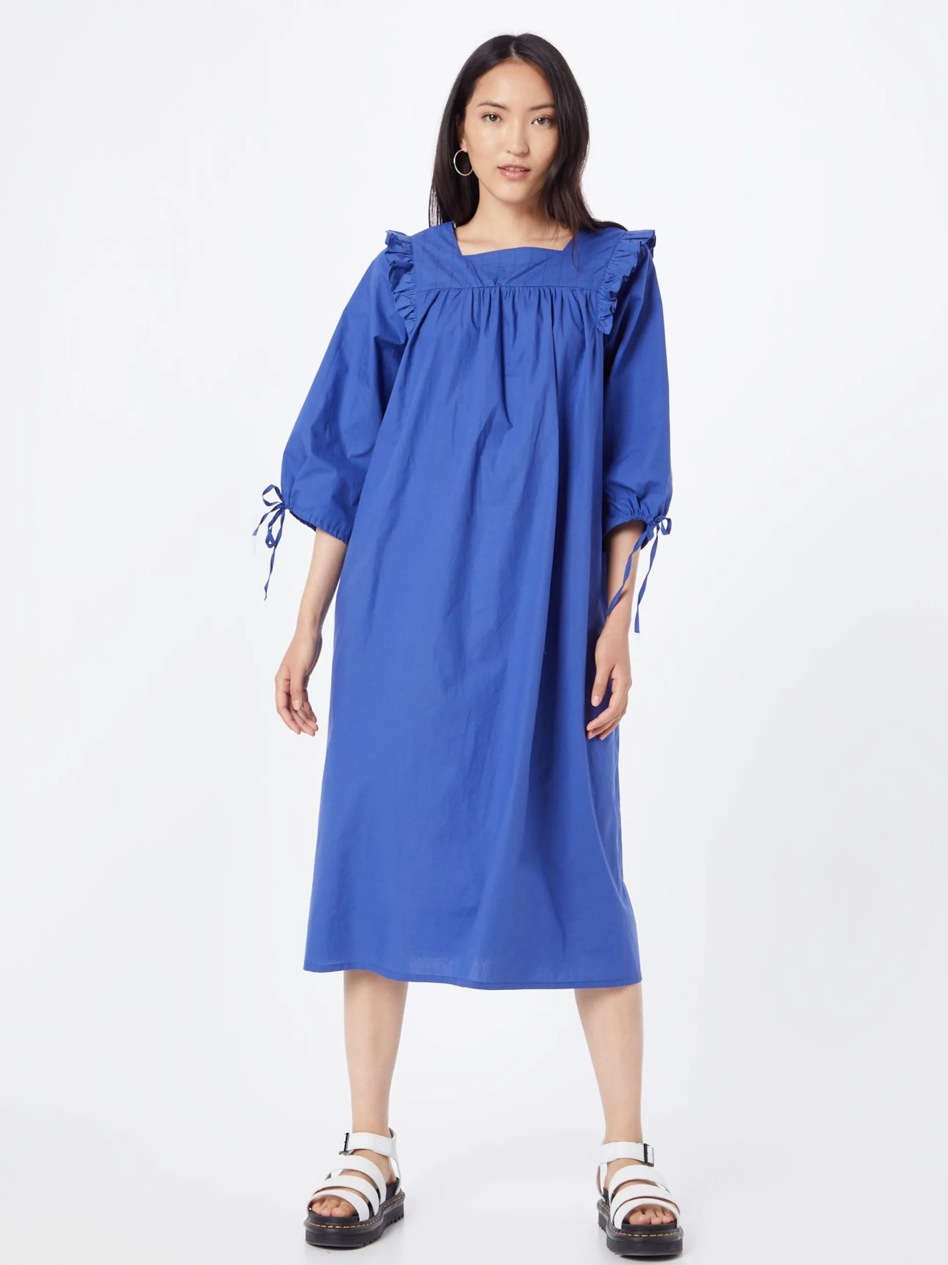 MOSS COPENHAGEN Midi Jurken Jurk Dalena Haddis Dames Donkerblauw 3 MOSS COPENHAGEN Midi Jurken Jurk Dalena Haddis Dames Donkerblauw - Afbeelding 3