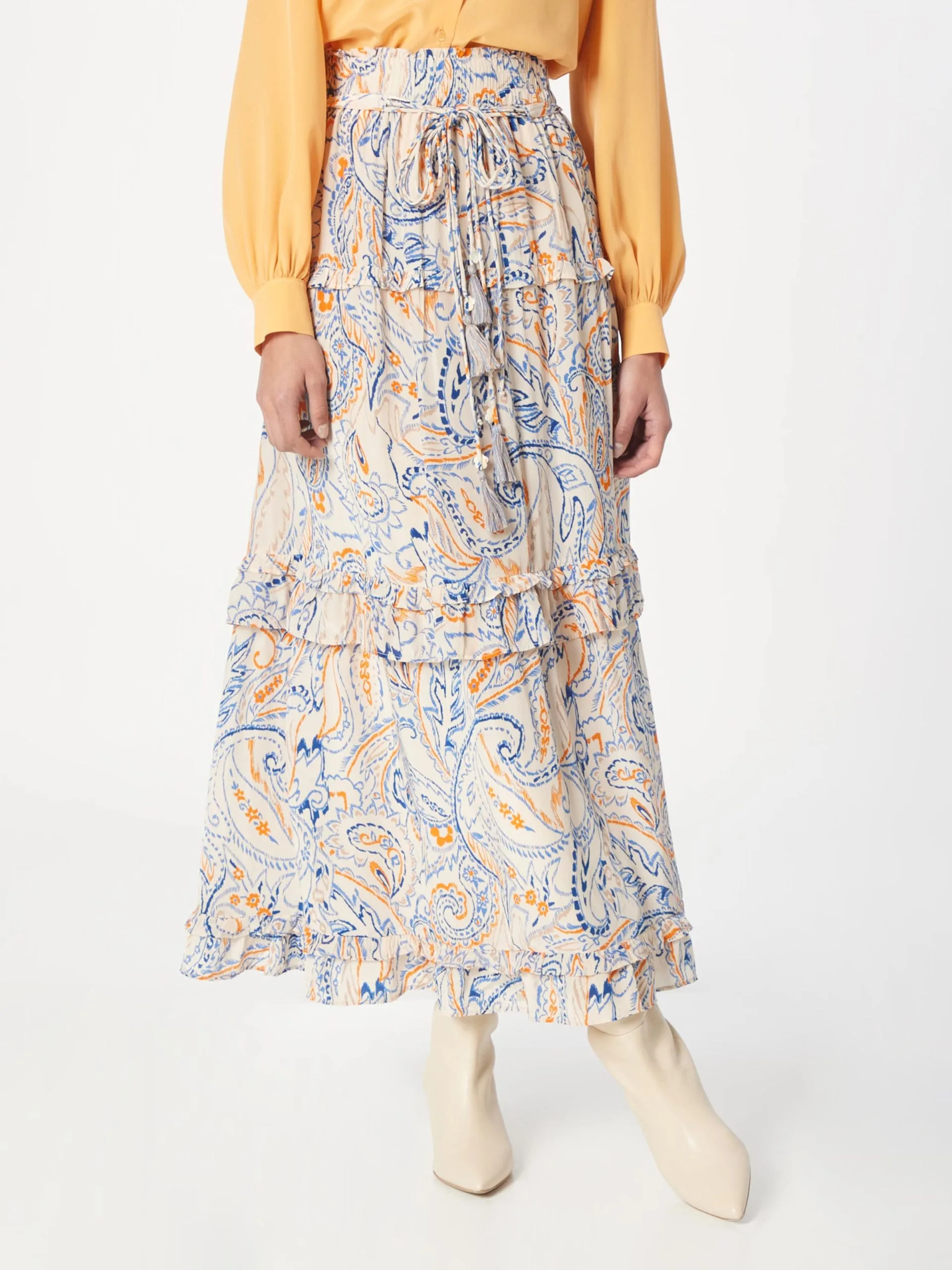 Maxi Rokken Rok Siem Dames Beige 3 Maxi Rokken Rok Siem Dames Beige - Afbeelding 3