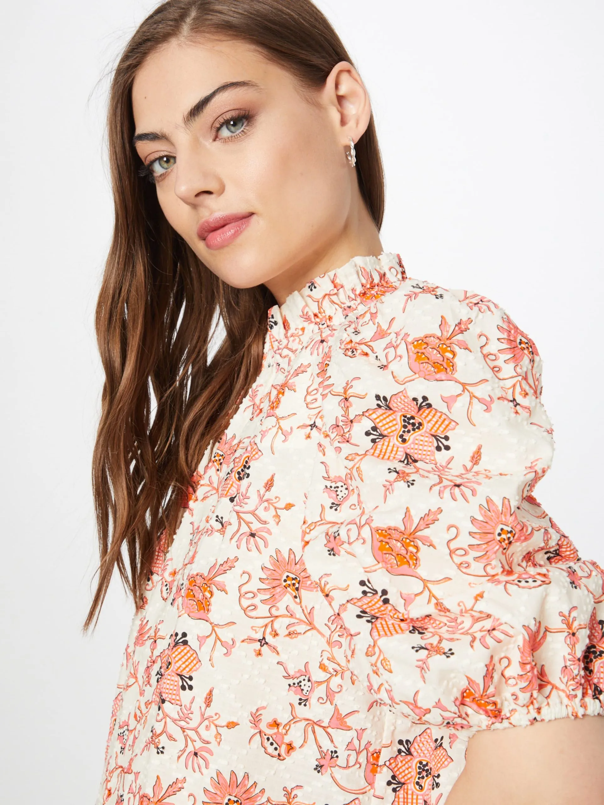 Blouses Met Korte Mouw Blouse Elie Dames Beige 2 Blouses Met Korte Mouw Blouse Elie Dames Beige - Afbeelding 2