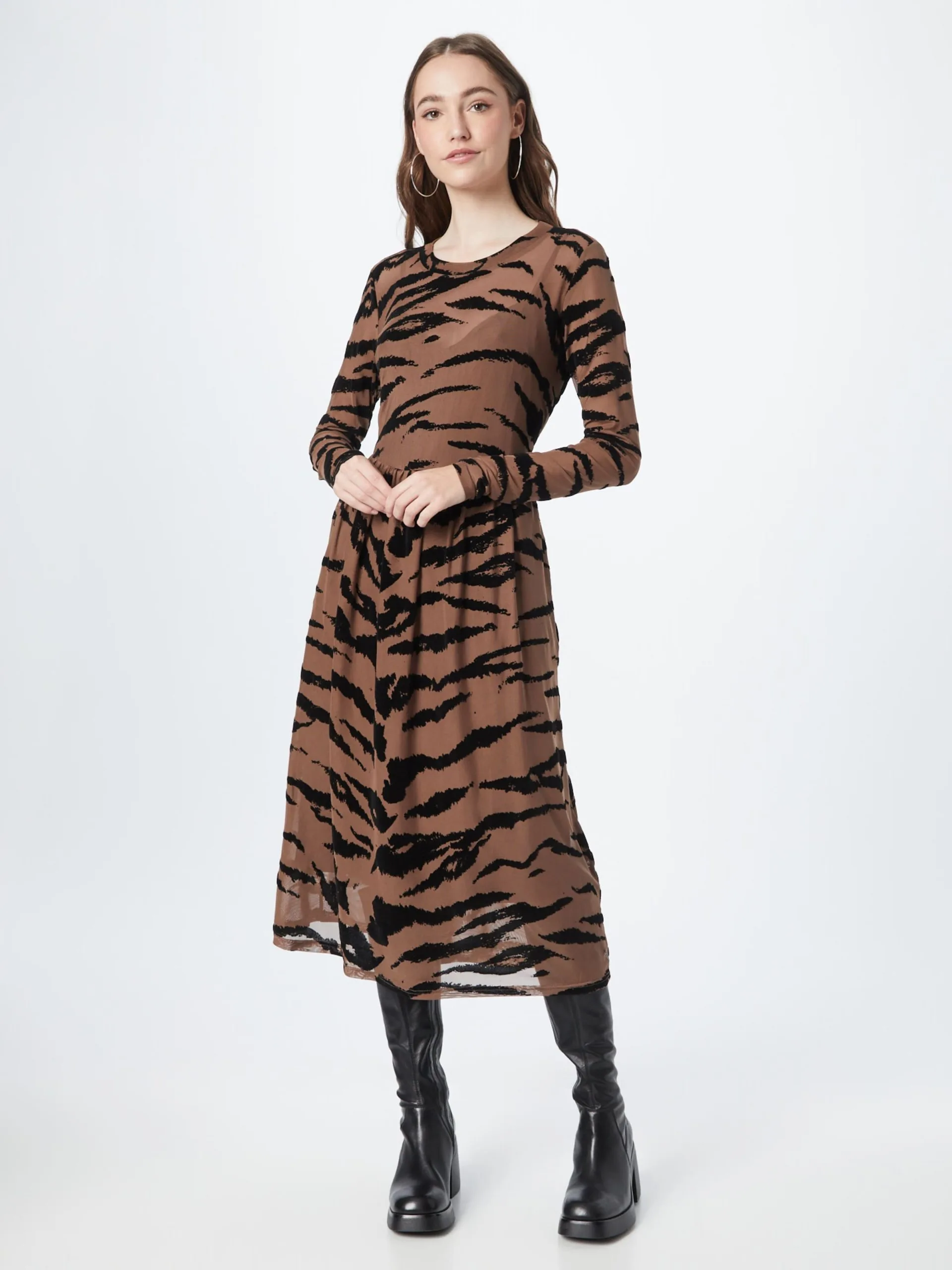 Coster Copenhagen Midi Jurken Jurk Dames Lichtbruin 3 Coster Copenhagen Midi Jurken Jurk Dames Lichtbruin - Afbeelding 3