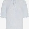 MOSS COPENHAGEN Blouses Met Korte Mouw Blouse Paulie Rikkelie Dames Opaal / Pastelblauw