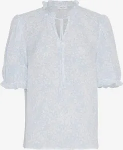 MOSS COPENHAGEN Blouses Met Korte Mouw Blouse Paulie Rikkelie Dames Opaal / Pastelblauw