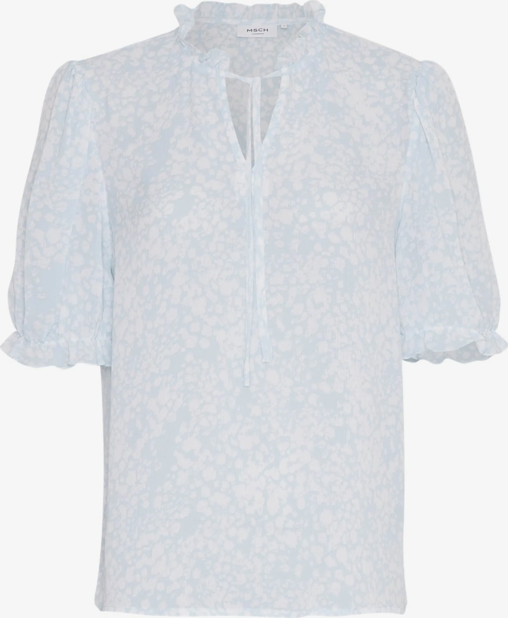 MOSS COPENHAGEN Blouses Met Korte Mouw Blouse Paulie Rikkelie Dames Opaal / Pastelblauw 1 MOSS COPENHAGEN Blouses Met Korte Mouw Blouse Paulie Rikkelie Dames Opaal / Pastelblauw