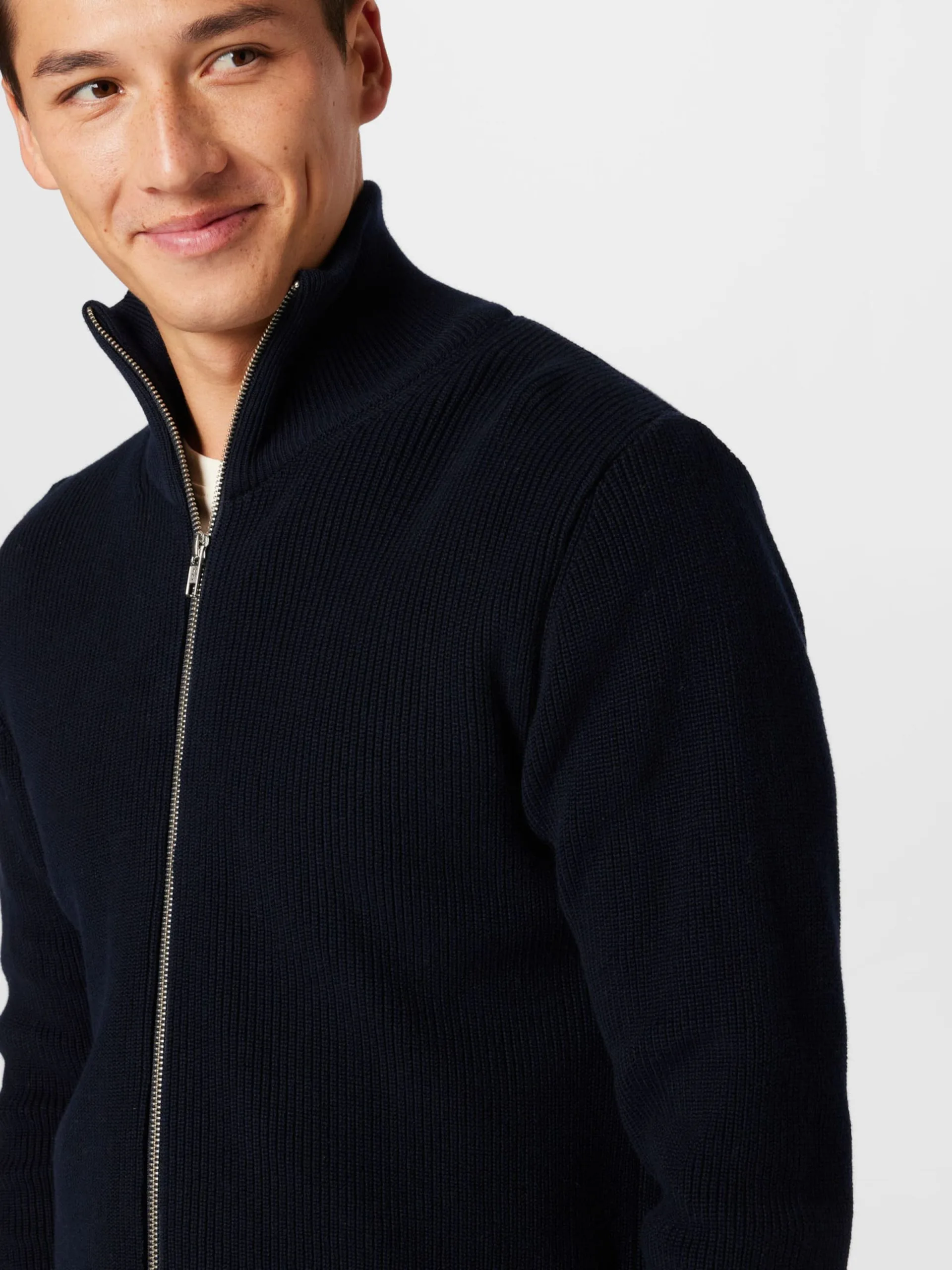 Vesten Gebreid Vest Mario Heren Donkerblauw 2 Vesten Gebreid Vest Mario Heren Donkerblauw - Afbeelding 2