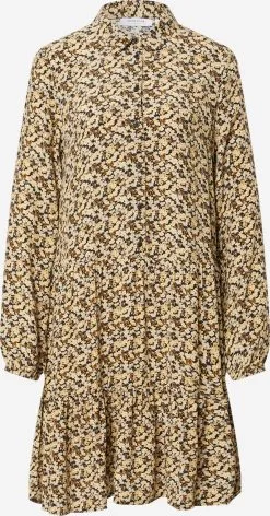 MOSS COPENHAGEN Blousejurken Blousejurk Wilda Morocco Dames Mosterd / Pasteelgeel