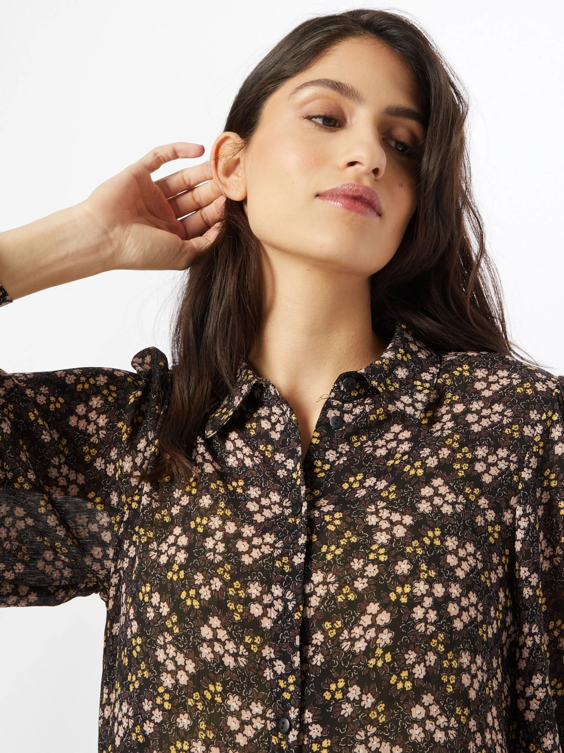 MOSS COPENHAGEN Overhemden Blouse Iluna Rikkelie Dames Zwart 2 MOSS COPENHAGEN Overhemden Blouse Iluna Rikkelie Dames Zwart - Afbeelding 2