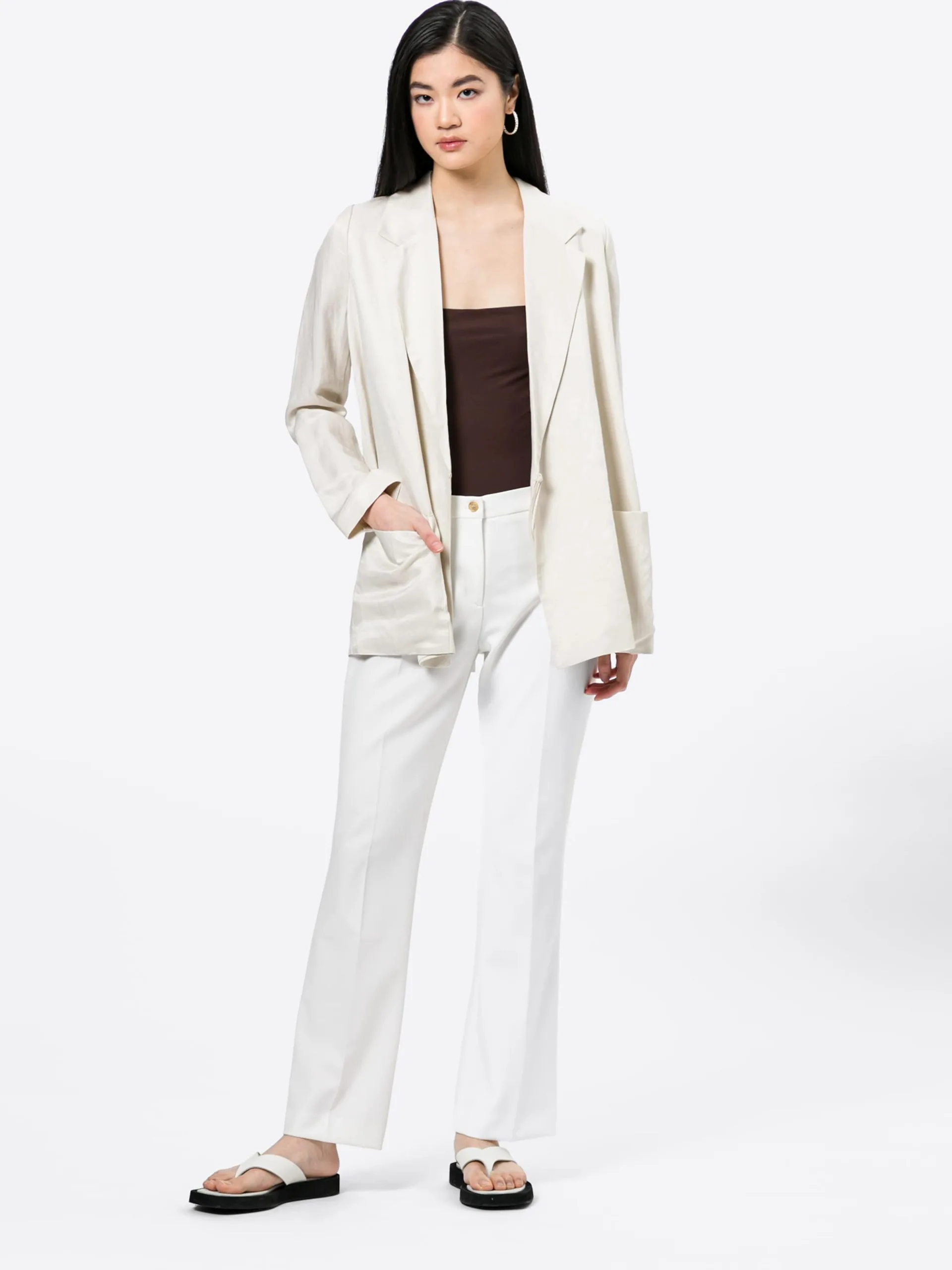 Chinos Flared Chino Dori Dames Wit 3 Chinos Flared Chino Dori Dames Wit - Afbeelding 3