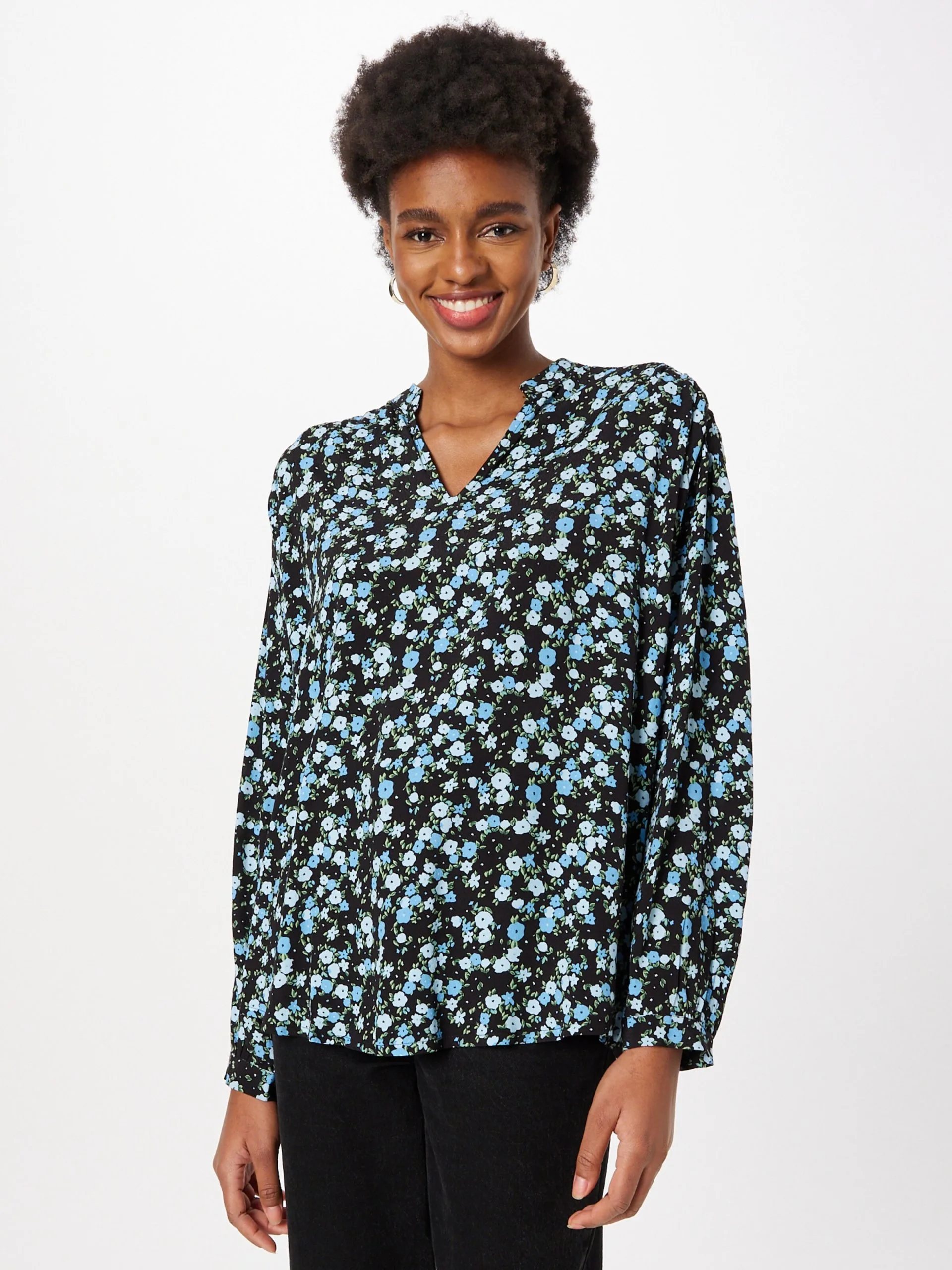 MOSS COPENHAGEN Blouseshirts Blouse Kalika Jalina Dames Nachtblauw / Lichtblauw 3 MOSS COPENHAGEN Blouseshirts Blouse Kalika Jalina Dames Nachtblauw / Lichtblauw - Afbeelding 3