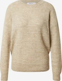 MOSS COPENHAGEN Fijngebreide Truien Trui Dames Beige
