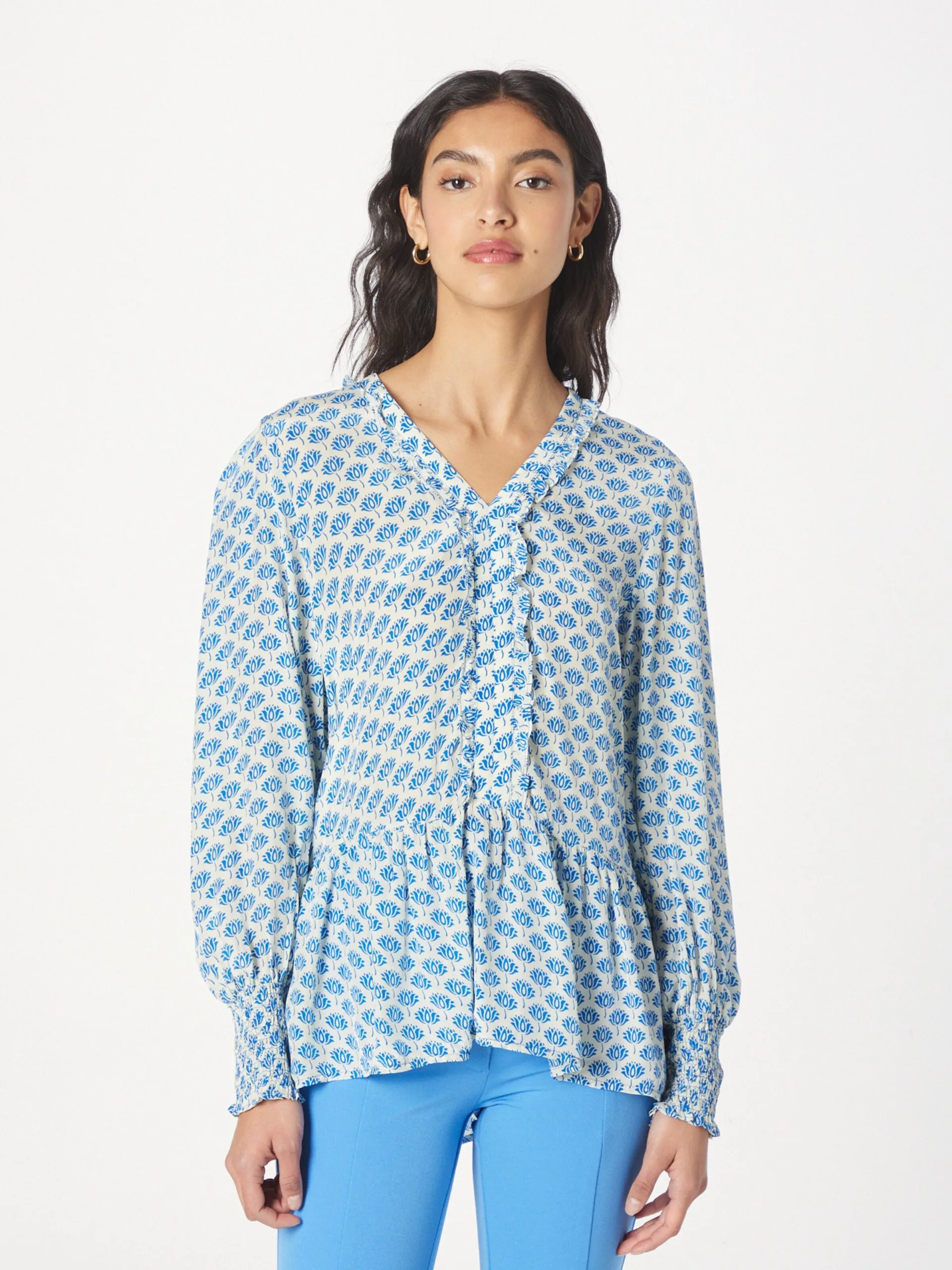 Blouseshirts Blouse Yanet Dames Blauw 3 Blouseshirts Blouse Yanet Dames Blauw - Afbeelding 3