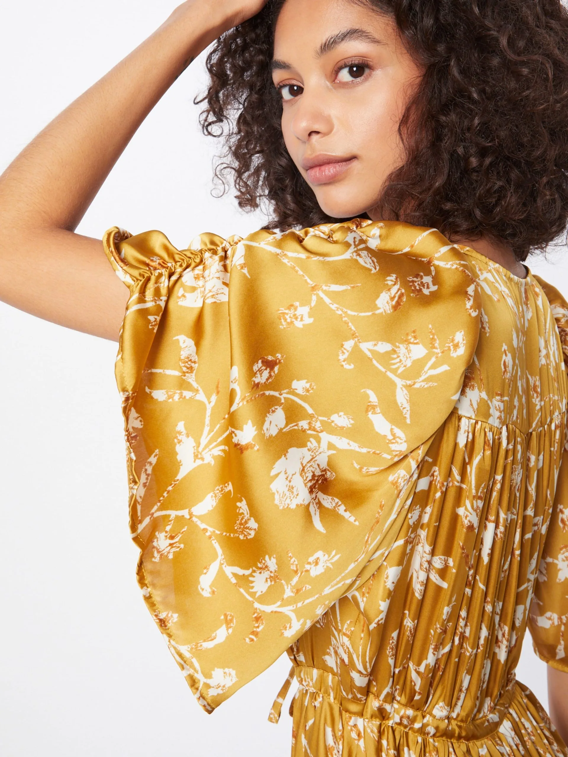 Maxi Jurken Jurk MAE Dames Safraan 2 Maxi Jurken Jurk MAE Dames Safraan - Afbeelding 2