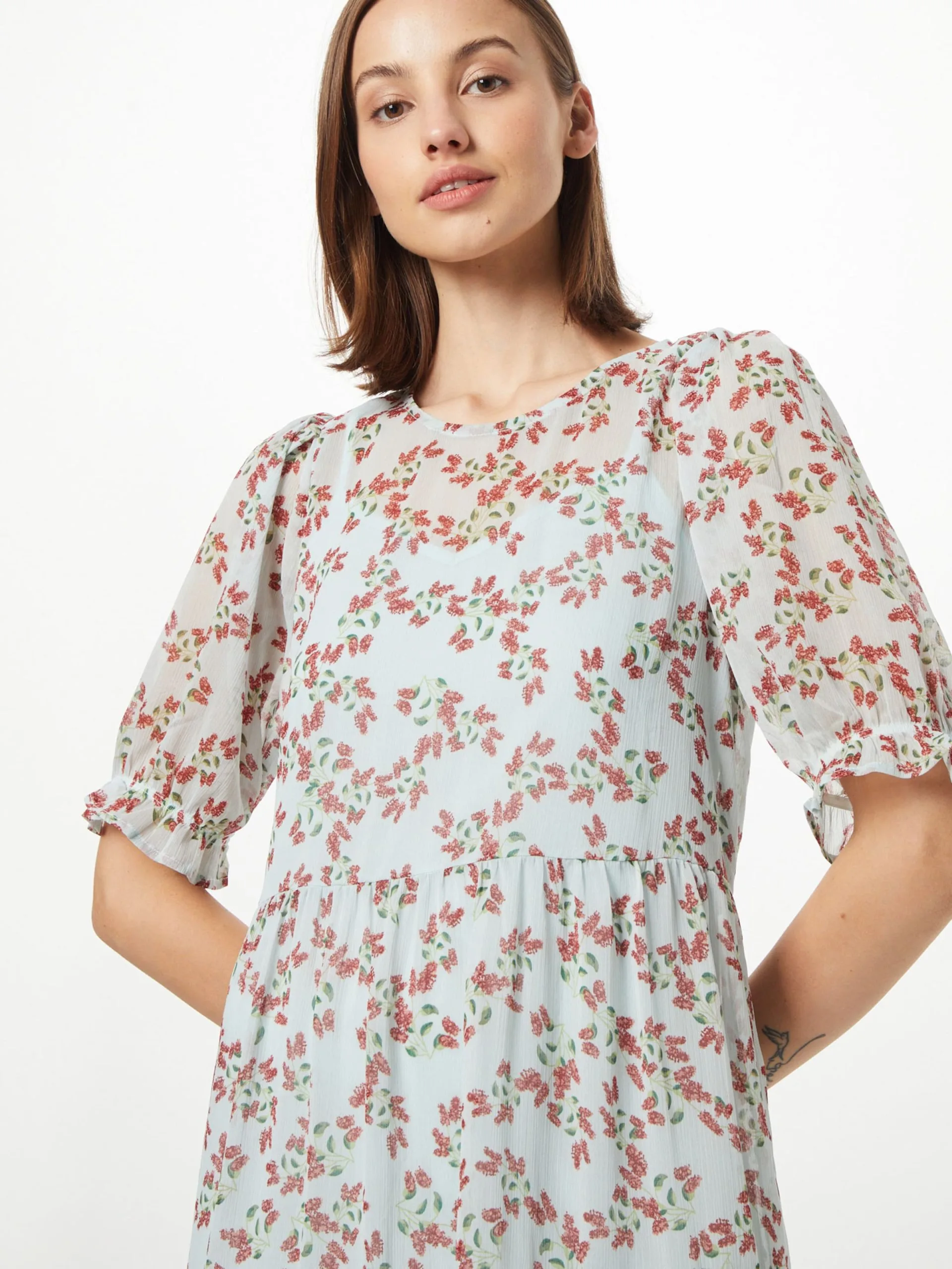 MOSS COPENHAGEN Midi Jurken Jurk Dames Wit 2 MOSS COPENHAGEN Midi Jurken Jurk Dames Wit - Afbeelding 2