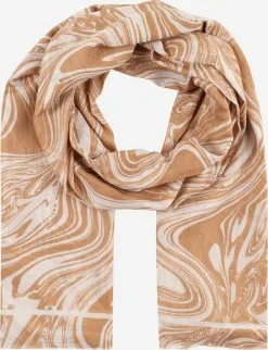 Dikke Sjaals Sjaal Kiara Dames Chamois / Wit