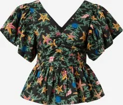 Blouses Met Korte Mouw Blouse Dames Zwart