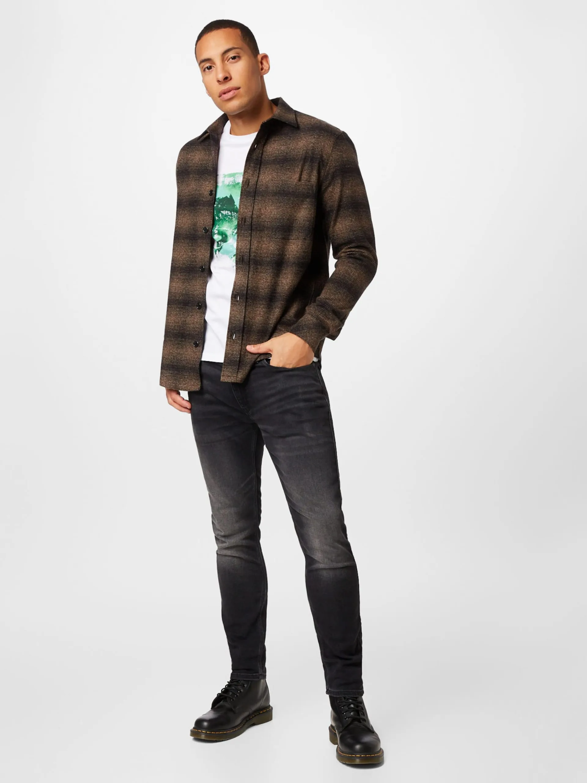 Casual Overhemden Comfort Fit Overhemd Moulin Heren Bruin / Zwart 5 Casual Overhemden Comfort Fit Overhemd Moulin Heren Bruin / Zwart - Afbeelding 5