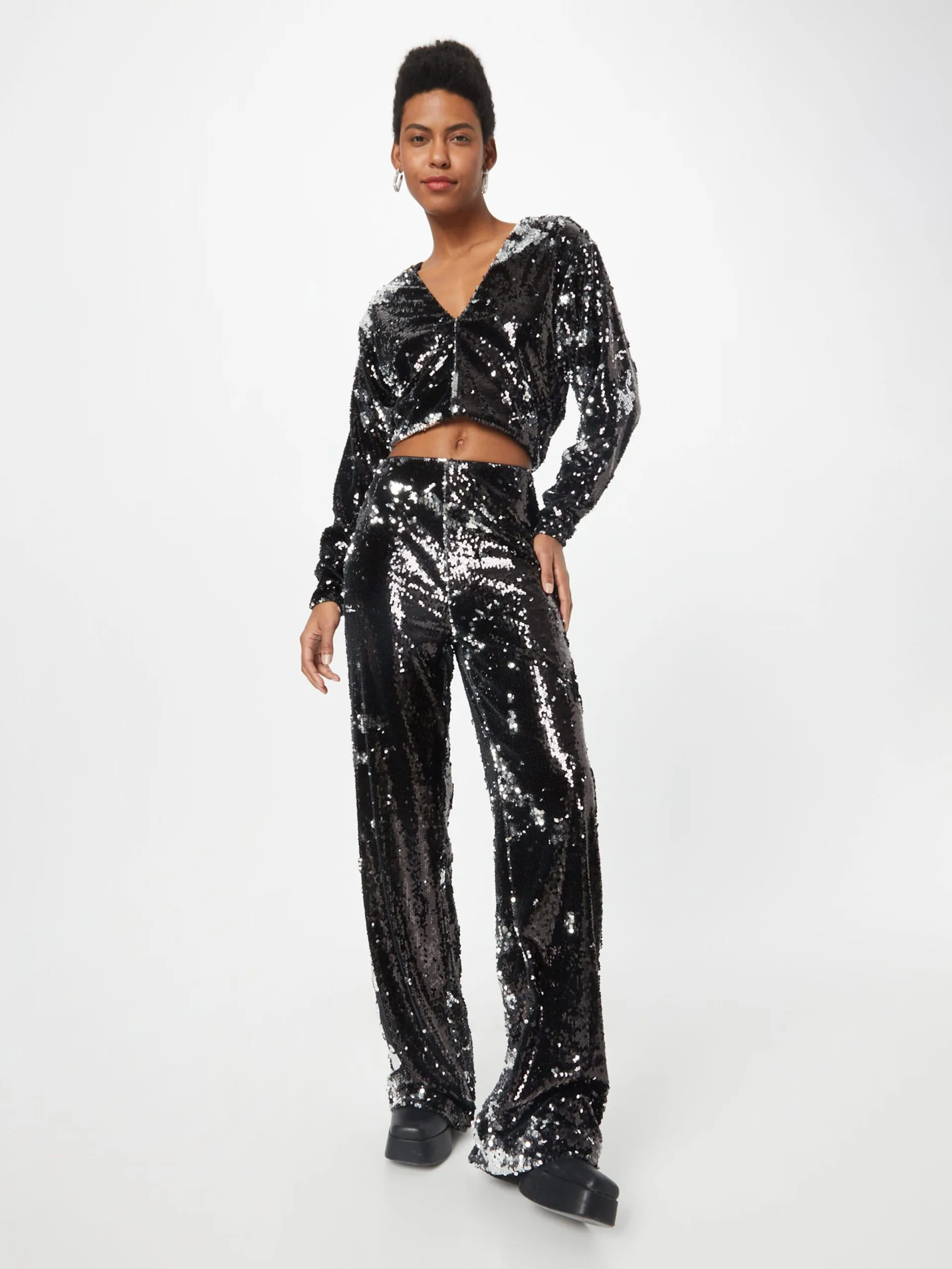 Pantalons Wide Leg Broek Penelope Dames Zwart 5 Pantalons Wide Leg Broek Penelope Dames Zwart - Afbeelding 5