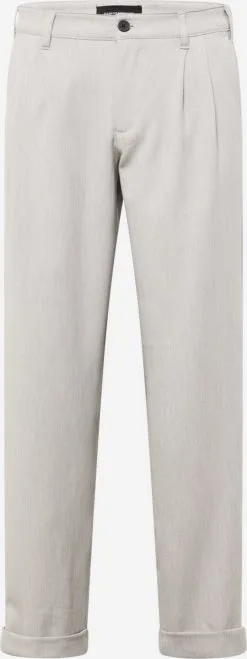 Pantalons Regular Bandplooibroek Lyon Heren Lichtgrijs