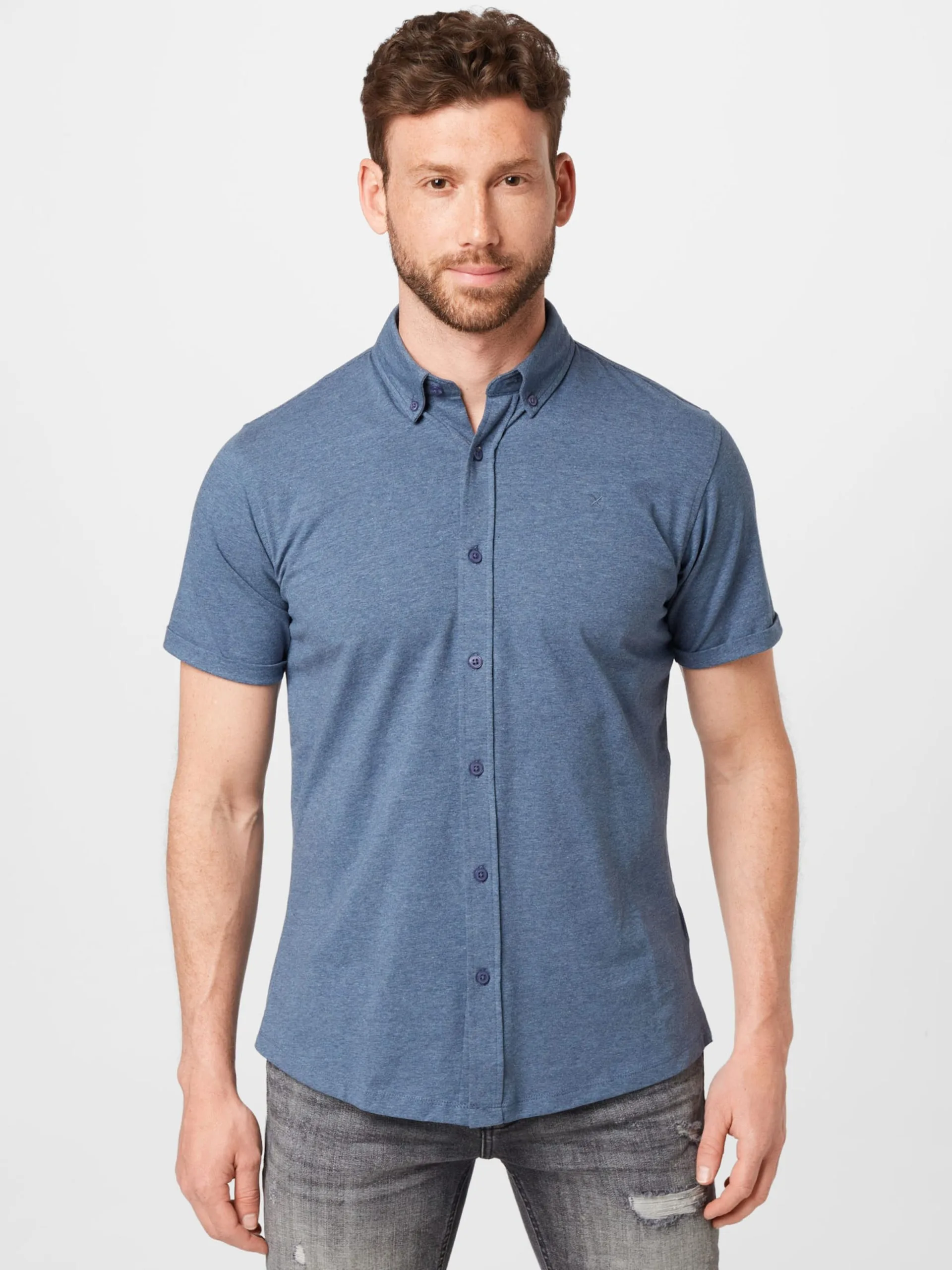Casual Overhemden Regular Fit Overhemd Hudson Heren Blauw Gemêleerd 3 Casual Overhemden Regular Fit Overhemd Hudson Heren Blauw Gemêleerd - Afbeelding 3