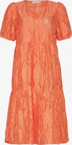 MOSS COPENHAGEN Midi Jurken Jurk Pave Dames Oranje