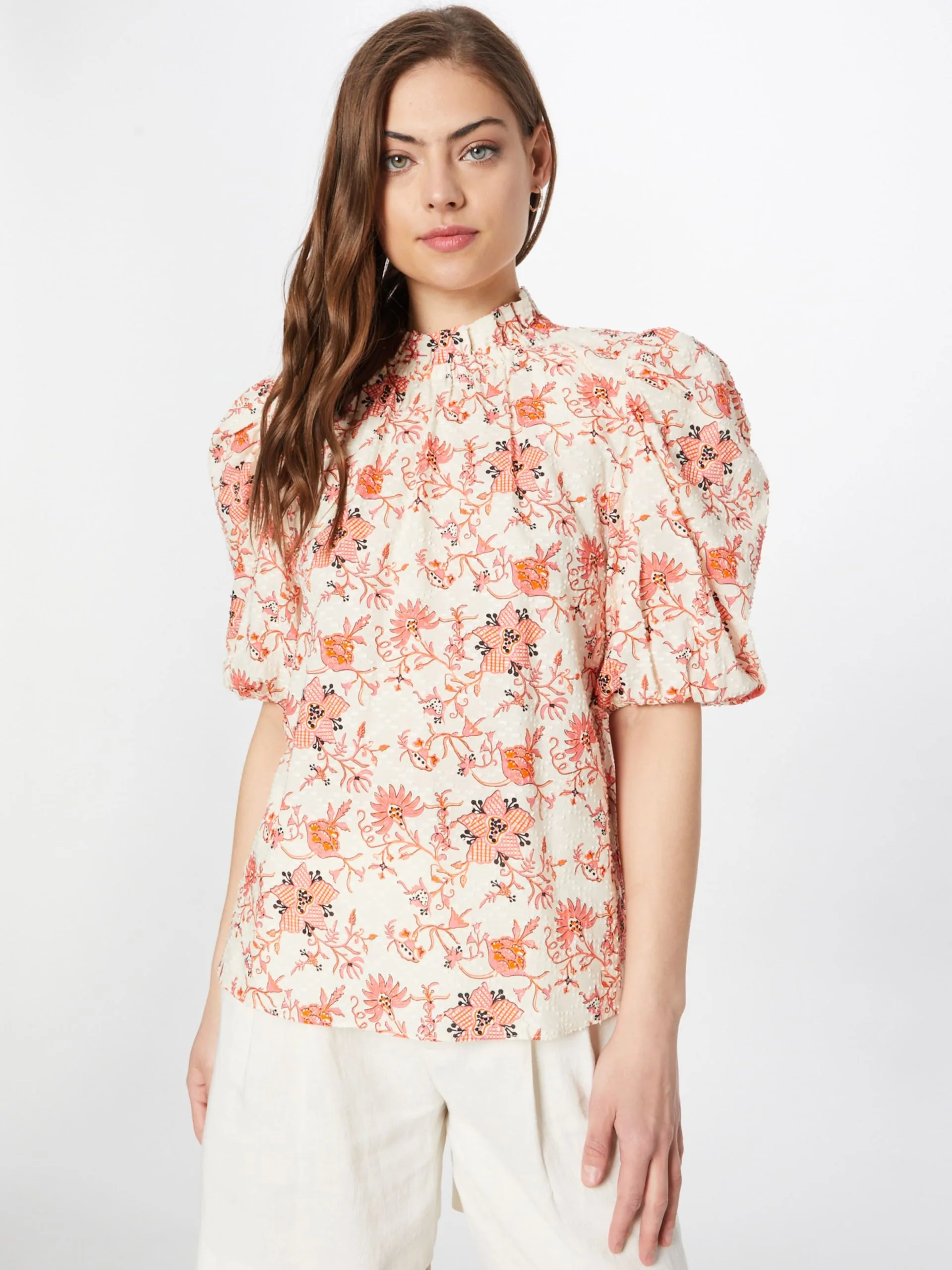 Blouses Met Korte Mouw Blouse Elie Dames Beige 3 Blouses Met Korte Mouw Blouse Elie Dames Beige - Afbeelding 3