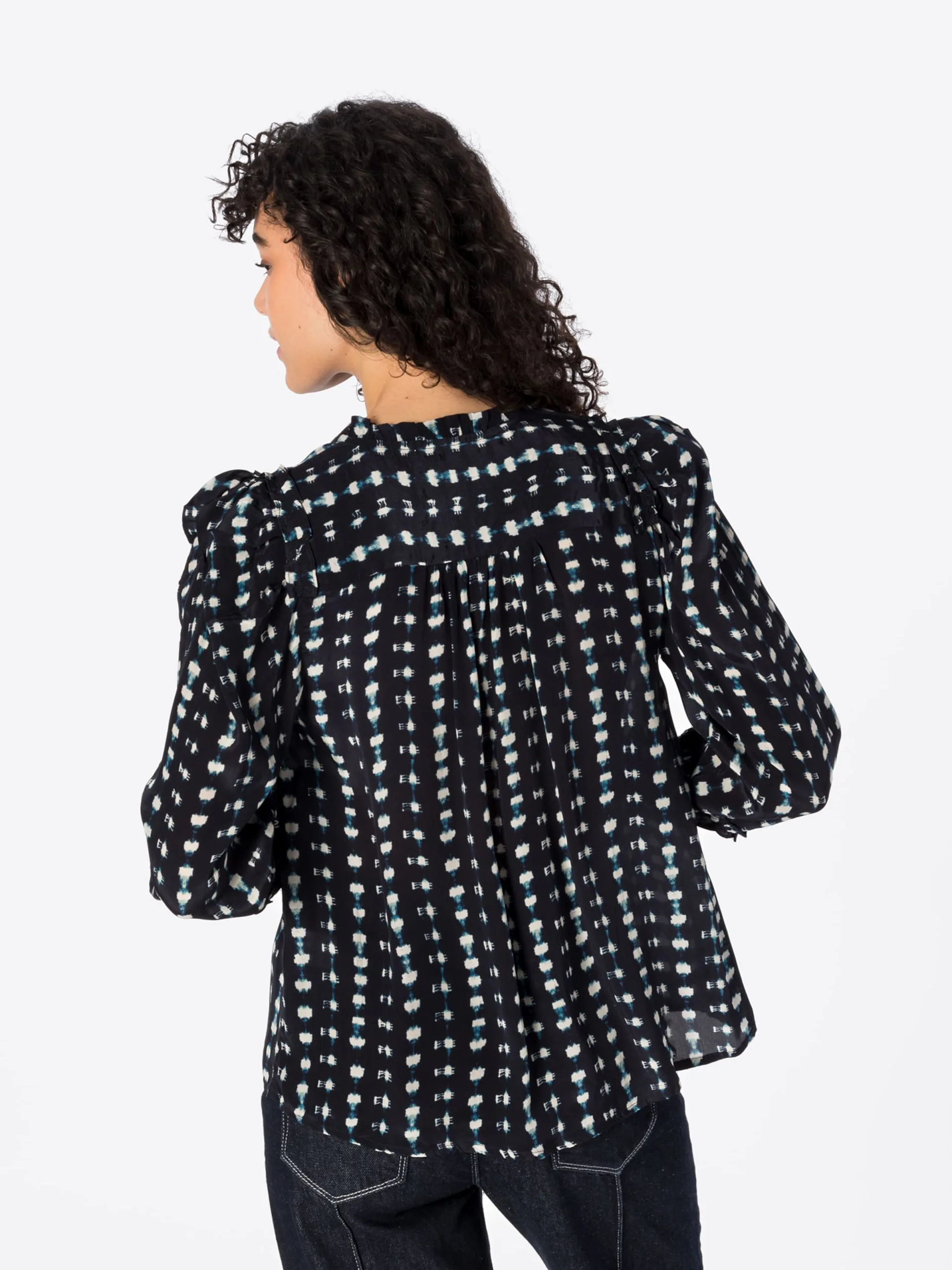 Blouseshirts Blouse Dames Navy / Lichtblauw 4 Blouseshirts Blouse Dames Navy / Lichtblauw - Afbeelding 4