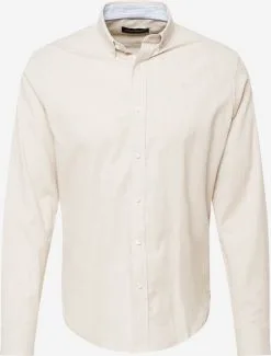 Casual Overhemden Regular Fit Overhemd Heren Sand